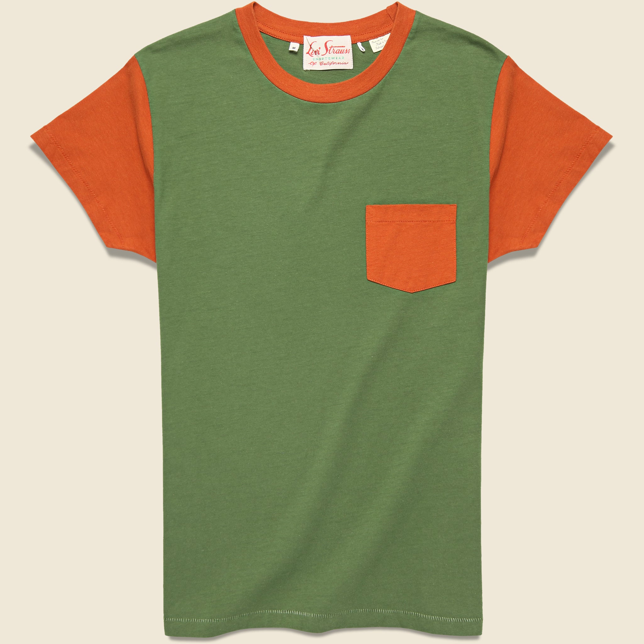 Levis Vintage Clothing, 1950s Sportswear Tee - Green/Rust