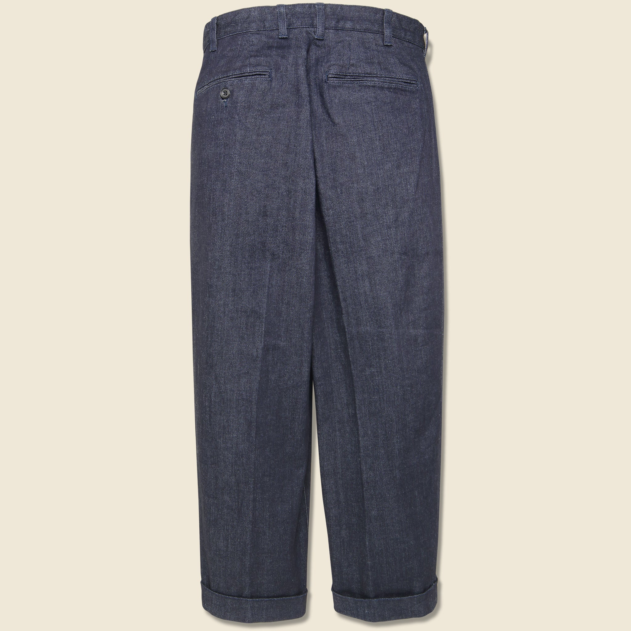 BEAMS+, 2 Pleats Denim Pant - Indigo