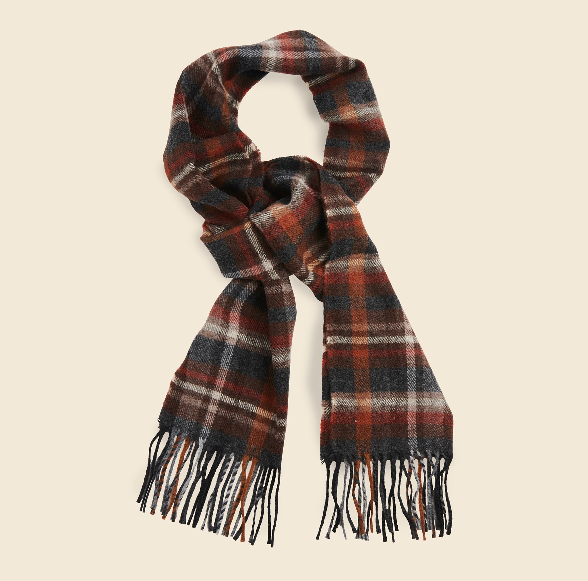 Universal Works, 2-Ply Check Scarf - Brown