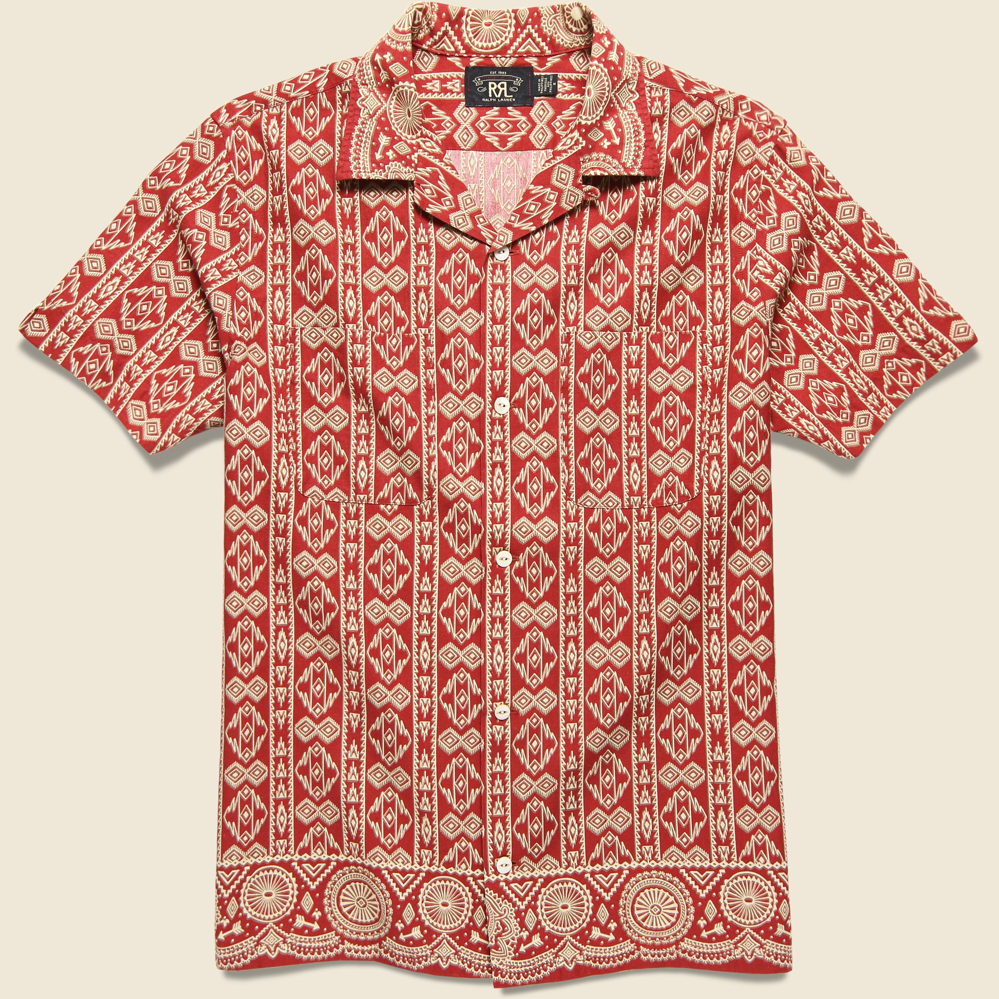 RRL, 2 Pocket Camp Shirt - Red/Tan