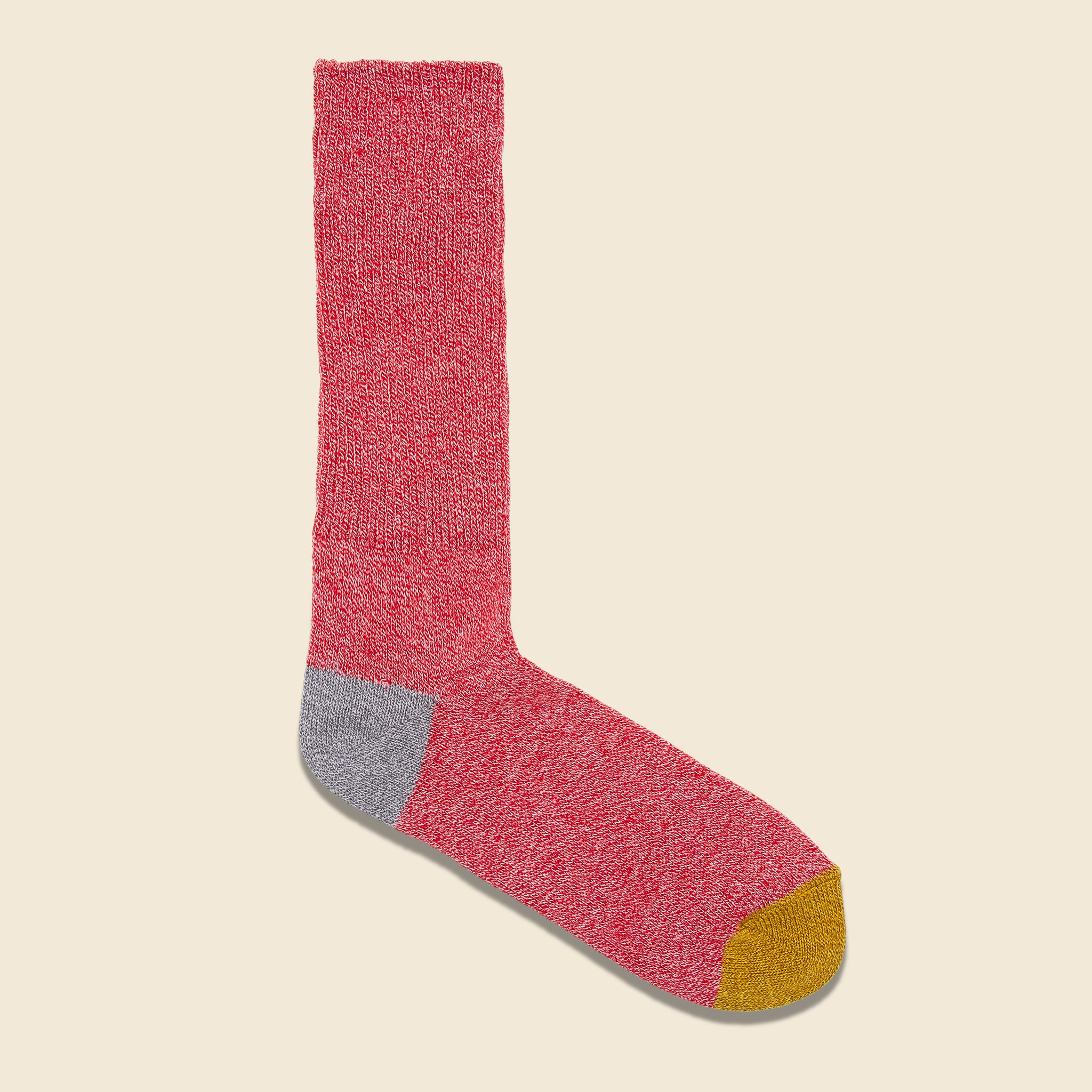 Anonymous Ism, 2-Point Heel/Toe Crew Sock - Pink/Grey/Gold