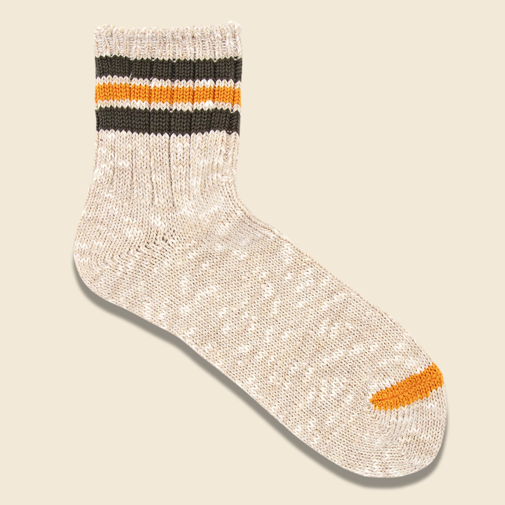 Anonymous Ism, 3-Line Slub Sock - Beige