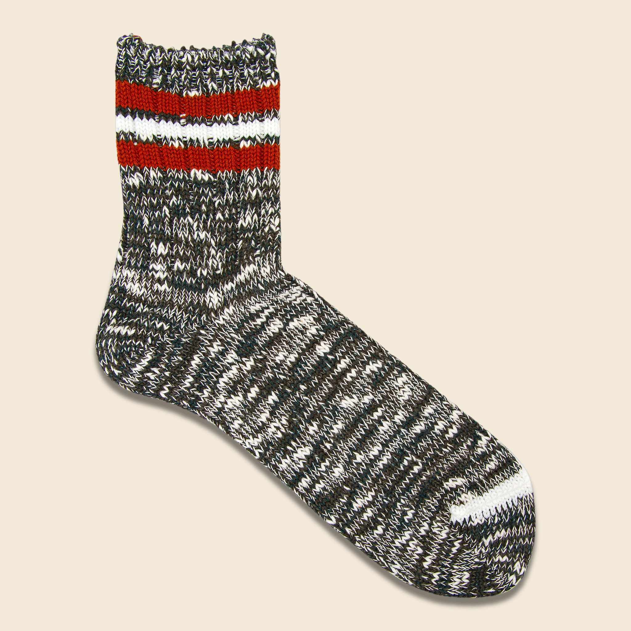 Anonymous Ism, 3-Line Slub Sock - Moss