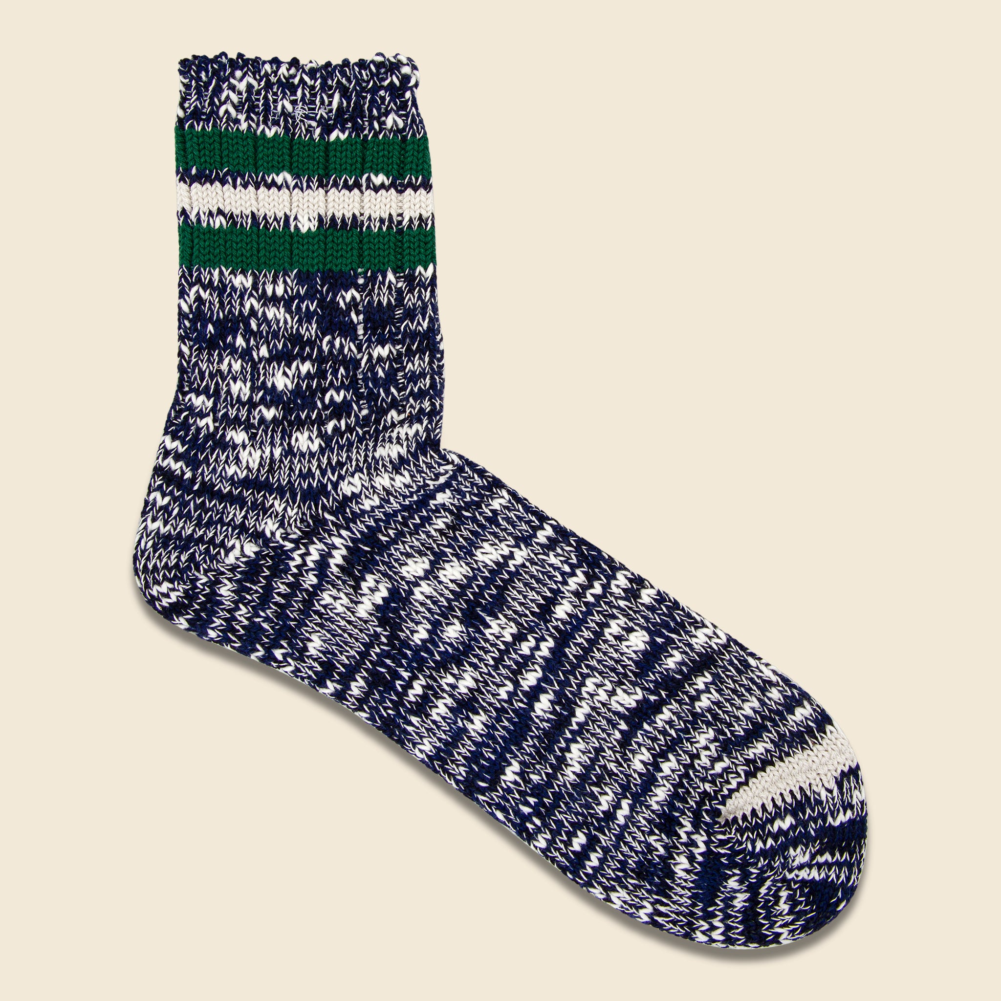 Anonymous Ism, 3-Line Slub Sock - Navy