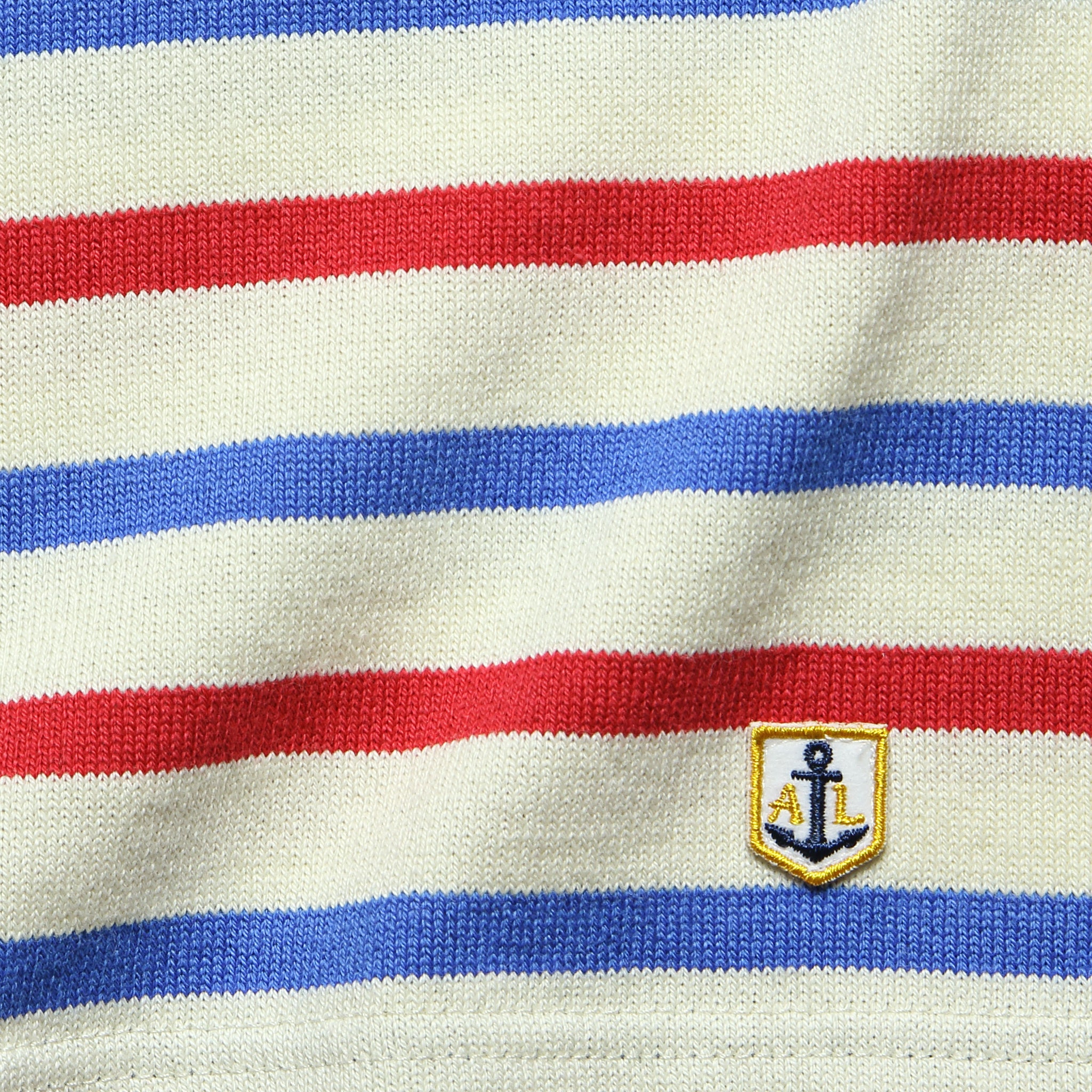 Armor Lux, 3/4 Sleeve Marine Stripe Top - Natural/Red/Blue