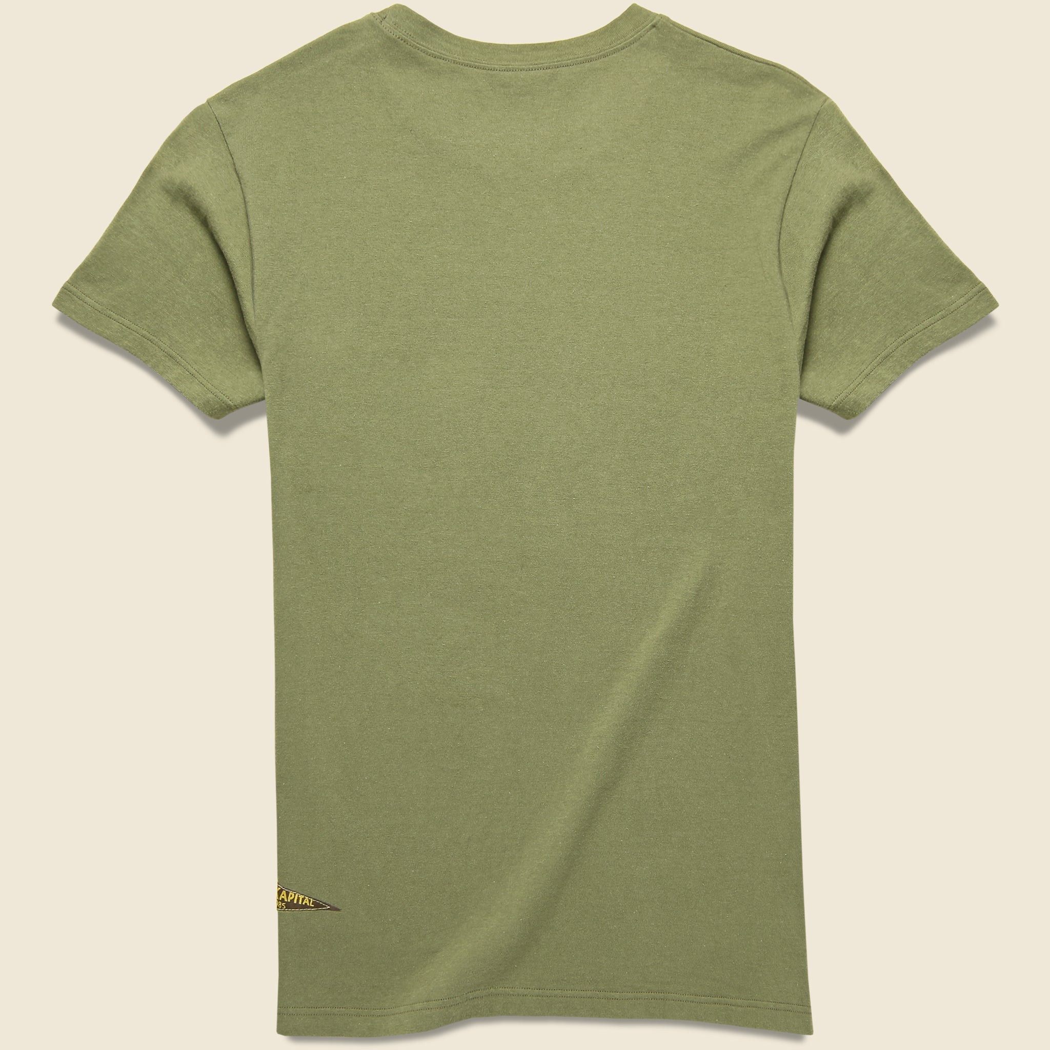 Kapital, 4 Pennant Flags Jersey Pocket Tee - Khaki