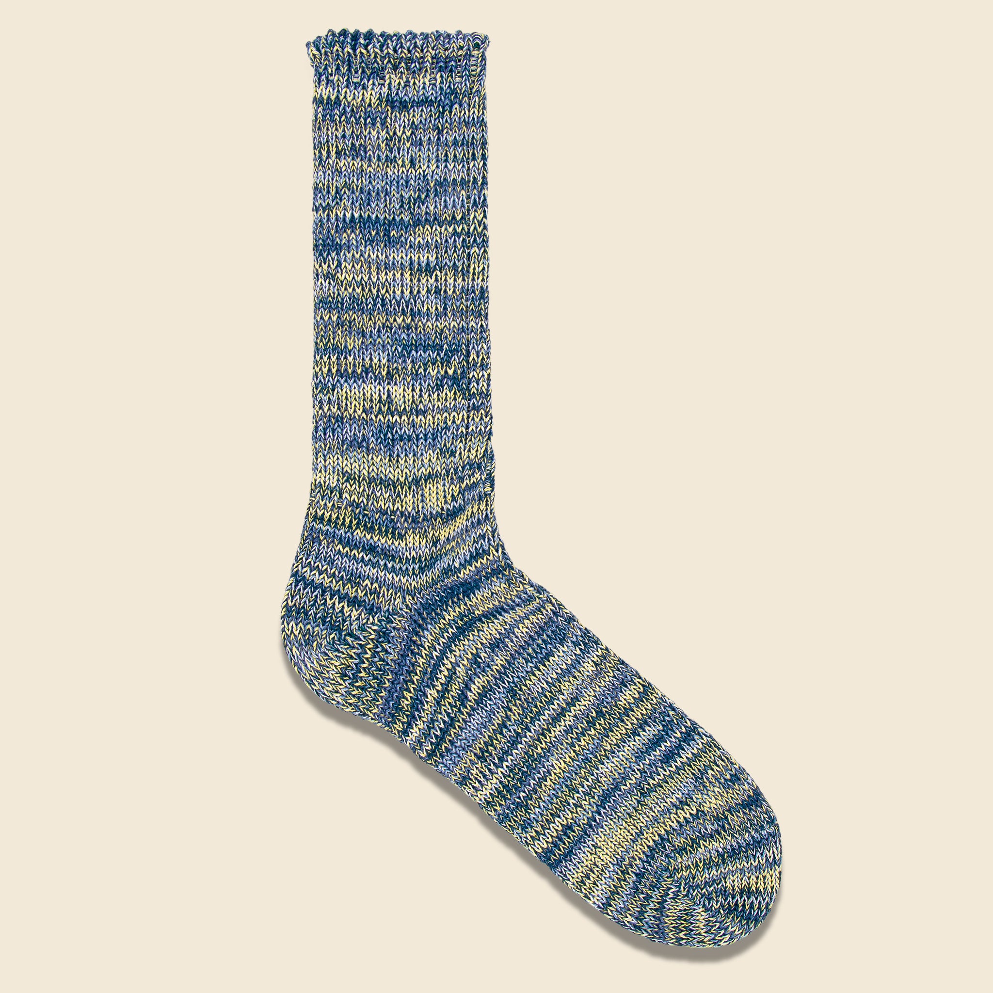 Anonymous Ism, 5 Color Mix Crew Sock - Indigo