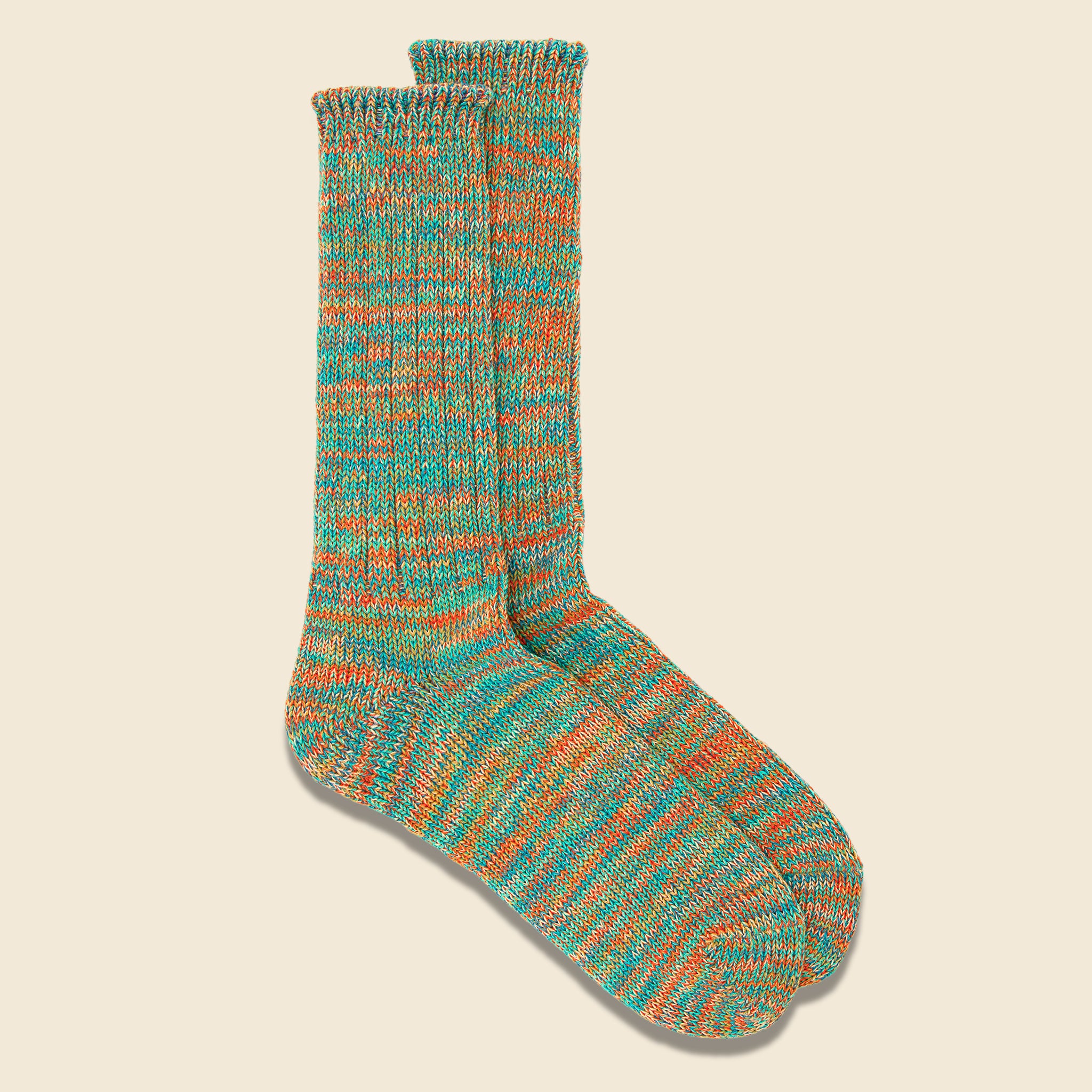 Anonymous Ism, 5 Color Mix Crew Sock - Mint