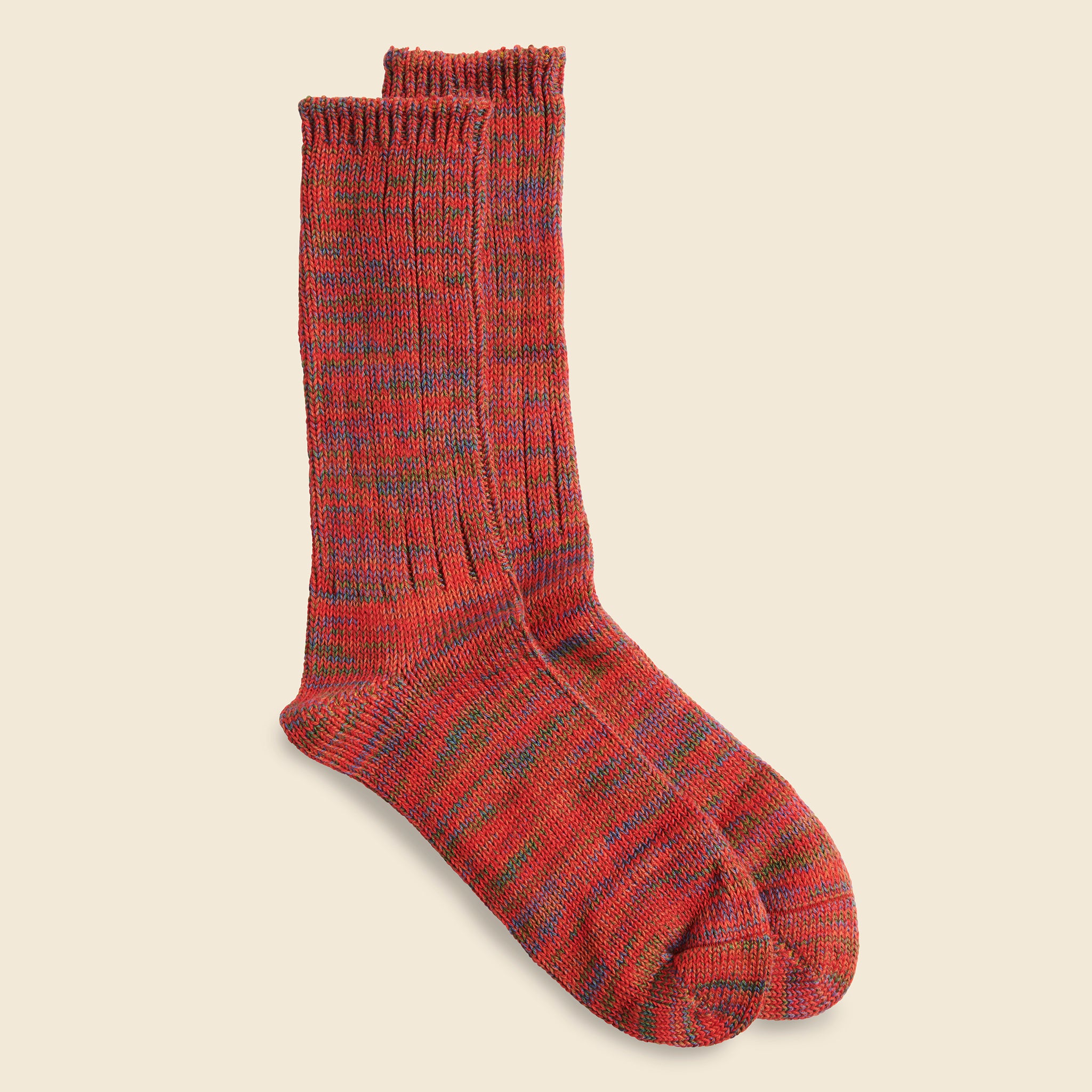 Anonymous Ism, 5 Color Mix Crew Sock - Red