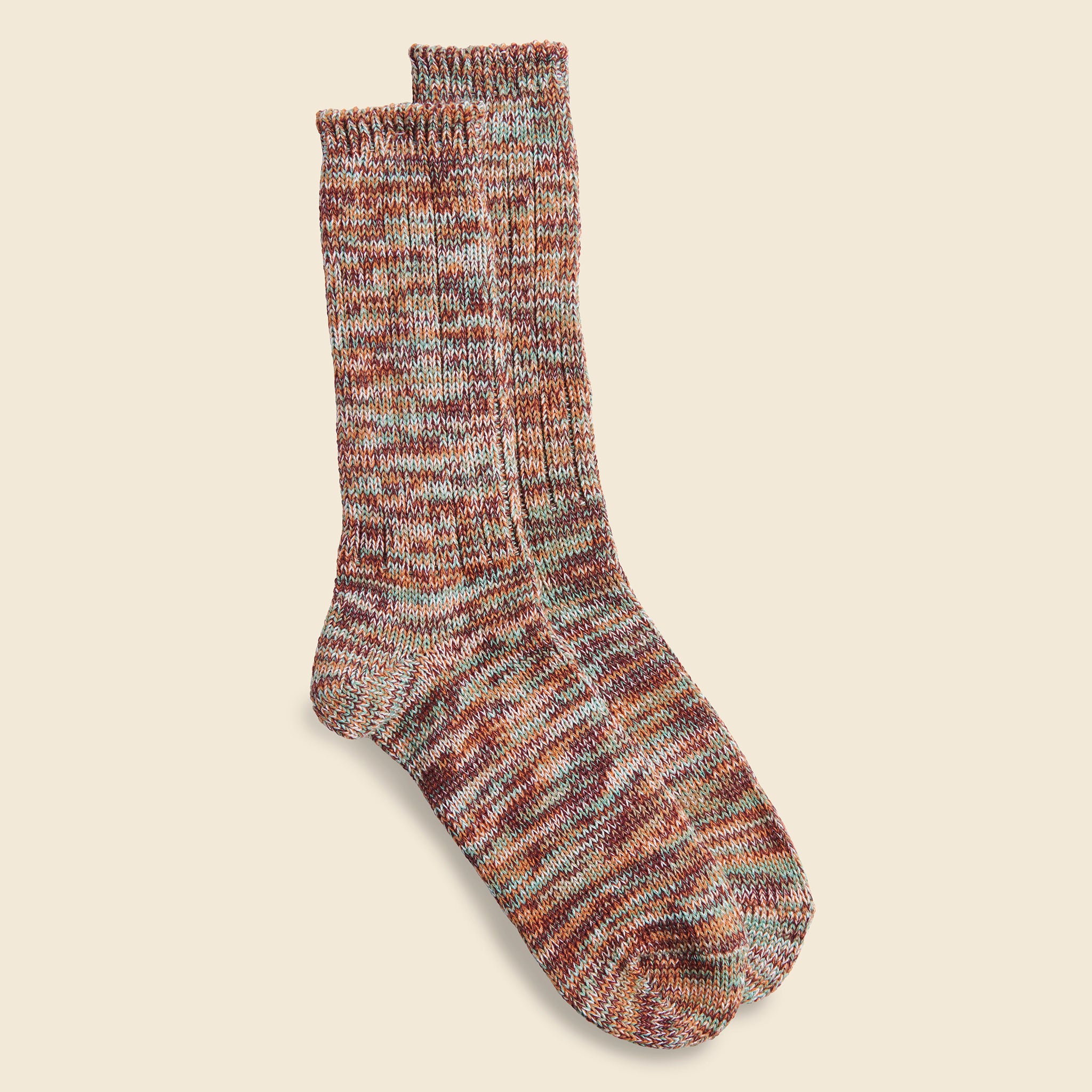 Anonymous Ism, 5 Color Mix Crew Sock - Wine