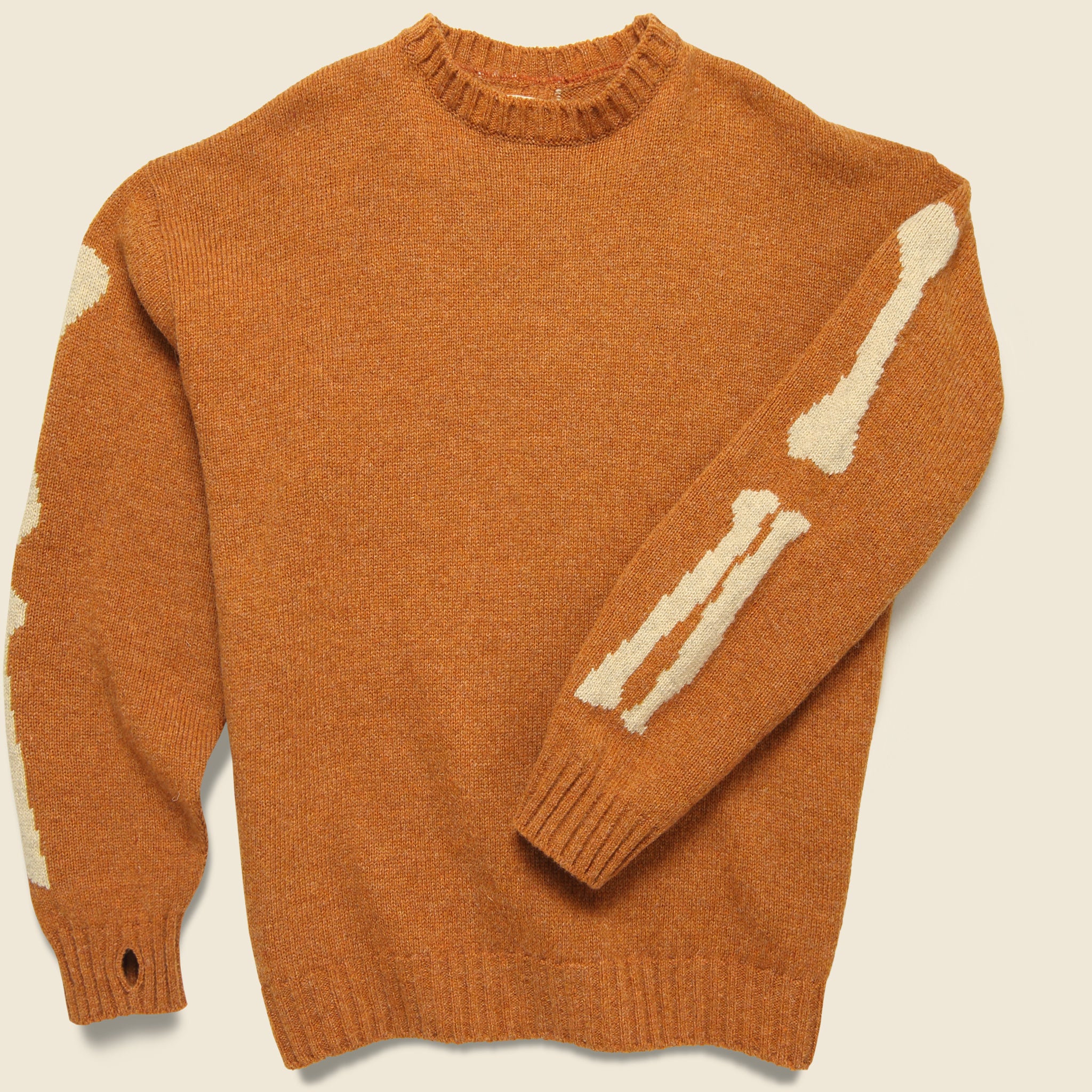 Kapital, 5G Wool BONE Crew Sweater - Orange