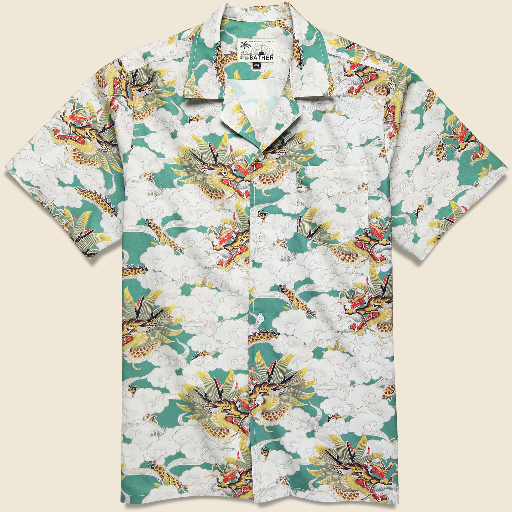 Bather, Above the Clouds Camp Shirt - Green