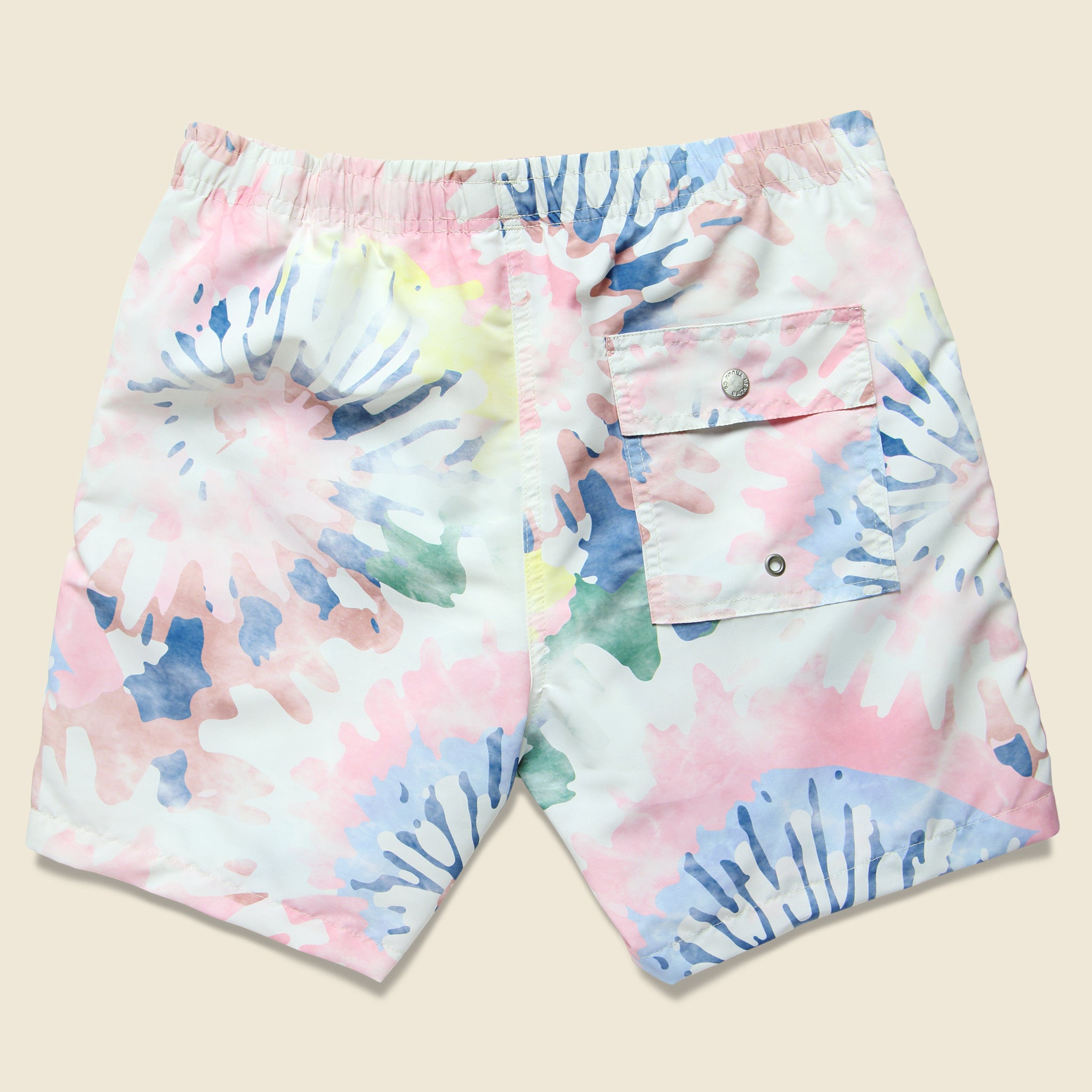 Bather Trunk Co., Acid Tie Dye Swim Trunk - Blue