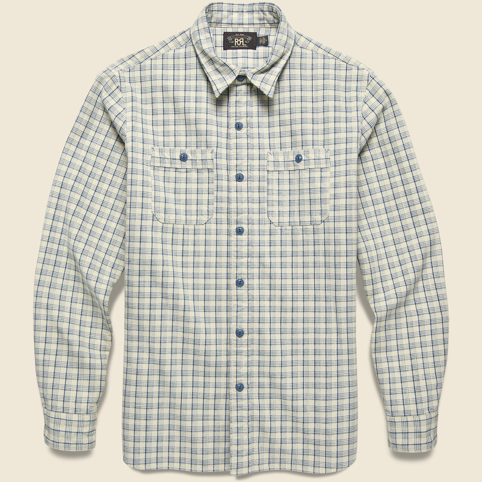 RRL, Alaska Workshirt - Cream/Blue Plaid