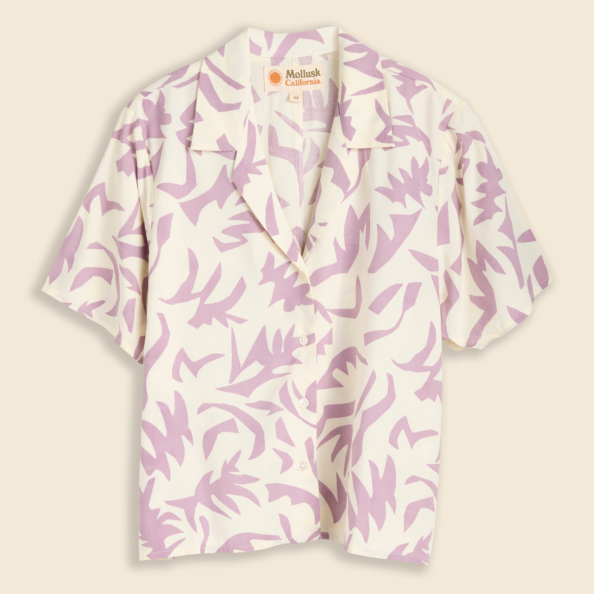 Mollusk, Aloha Shirt - Cut Paper Lavender