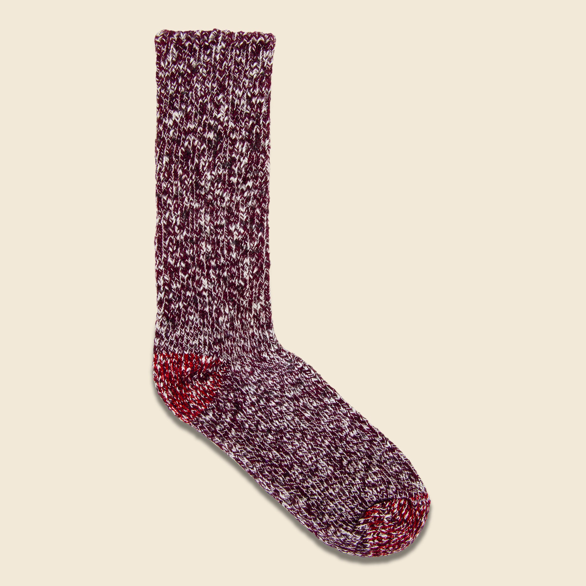 American Trench, American Slub Crew Sock - Garnet