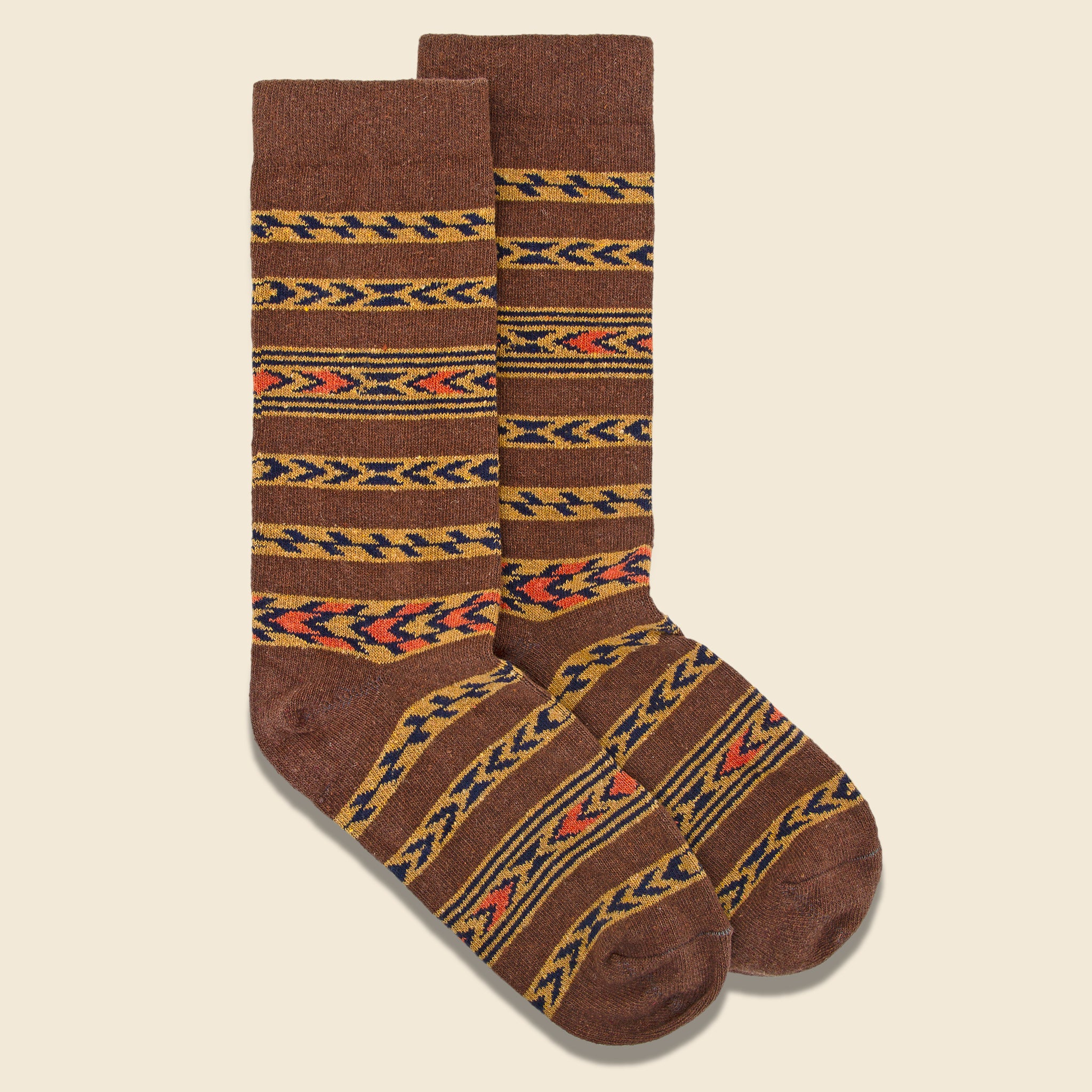 American Trench, American Trench - Navajo Stripe Sock, FW20, Brown