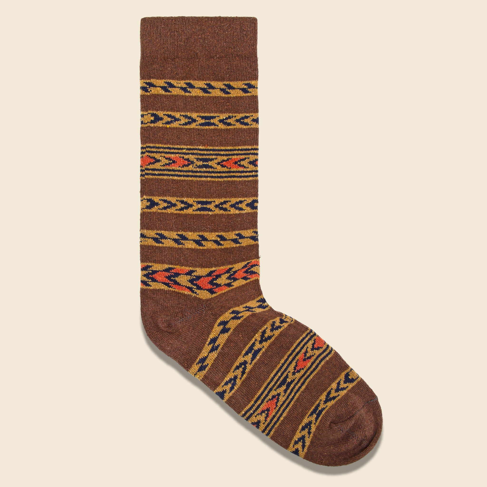 American Trench, American Trench - Navajo Stripe Sock, FW20, Brown