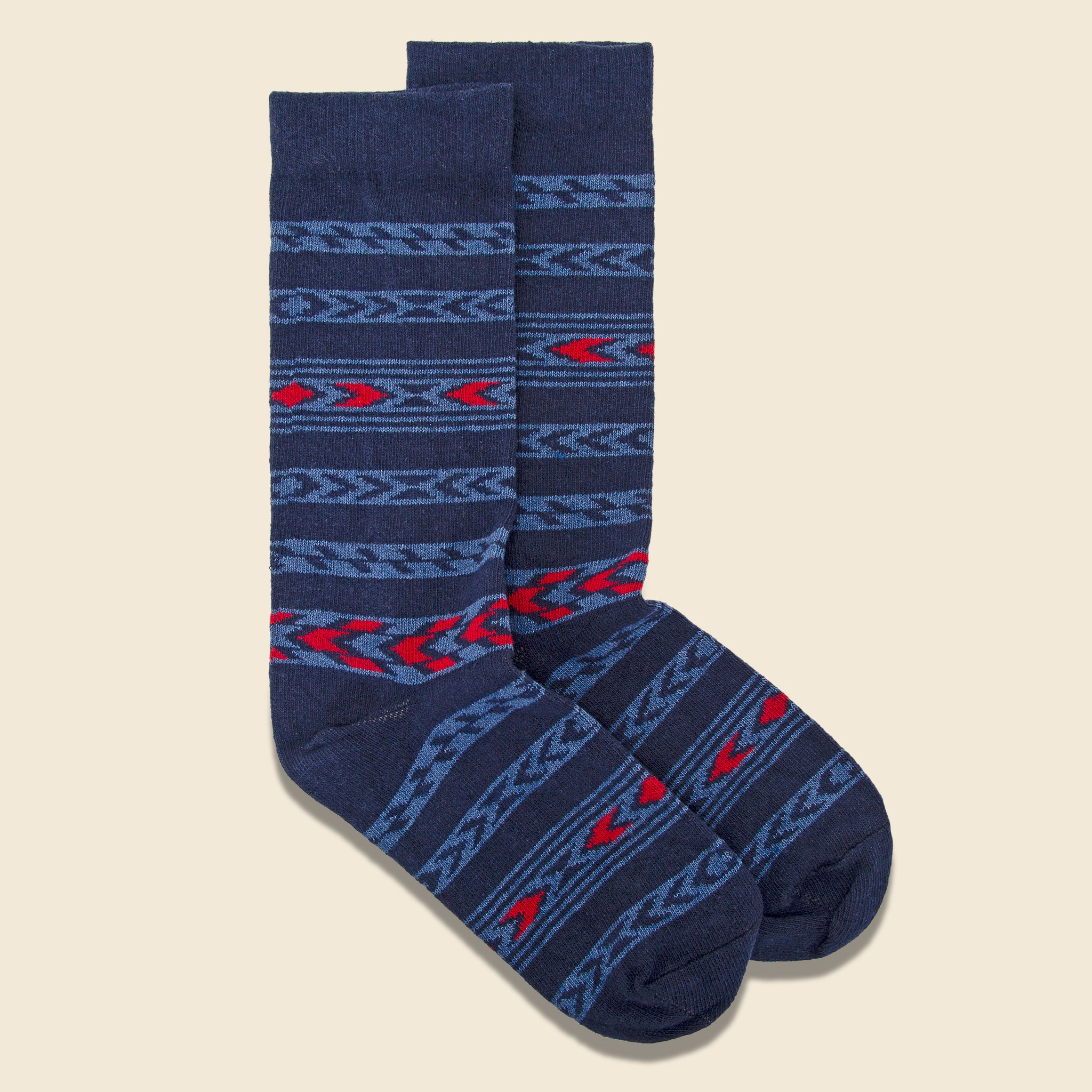 American Trench, American Trench - Navajo Stripe Sock, FW20, Navy