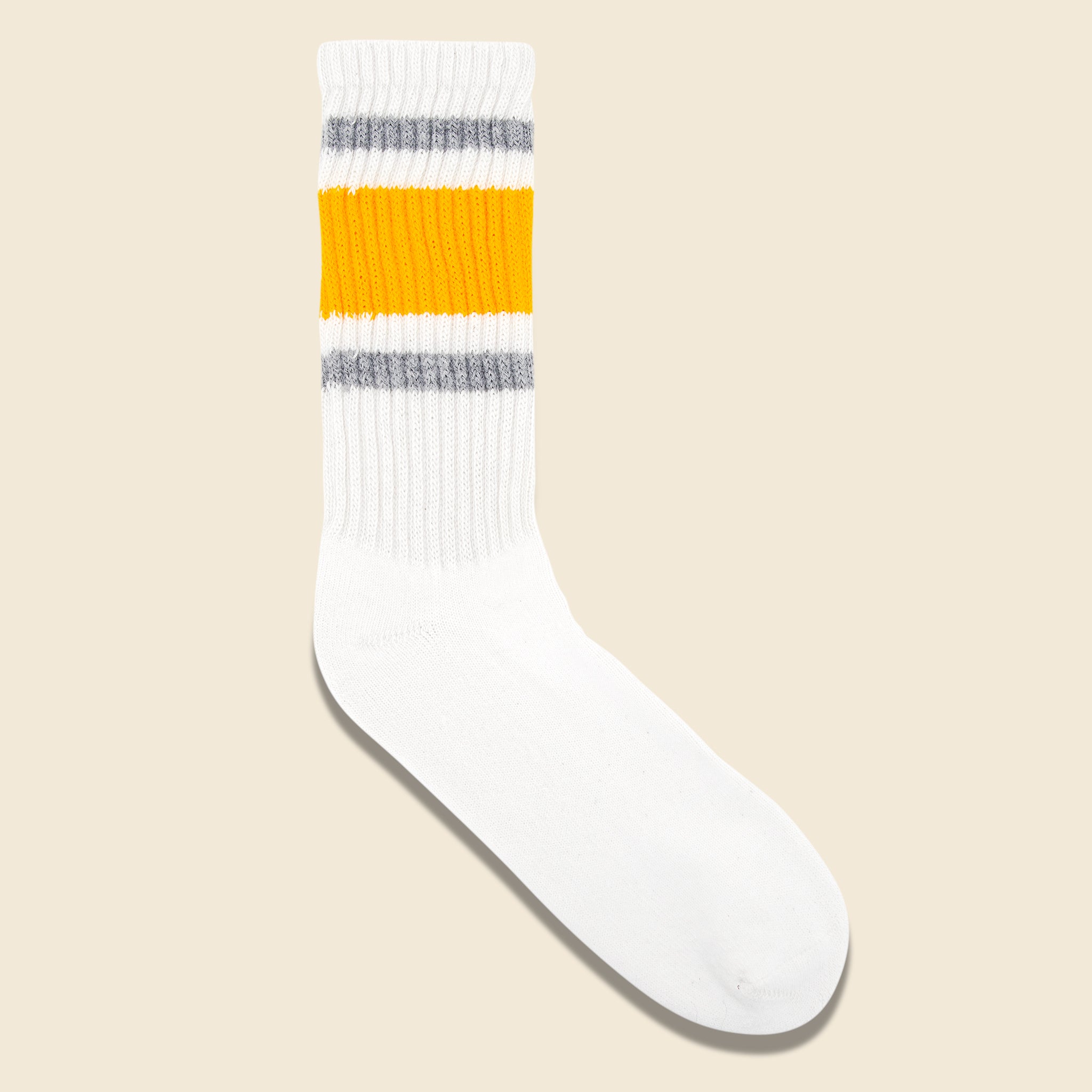 American Trench, American Trench - Retro Stripe Crew Sock, FW20, Gold/Grey