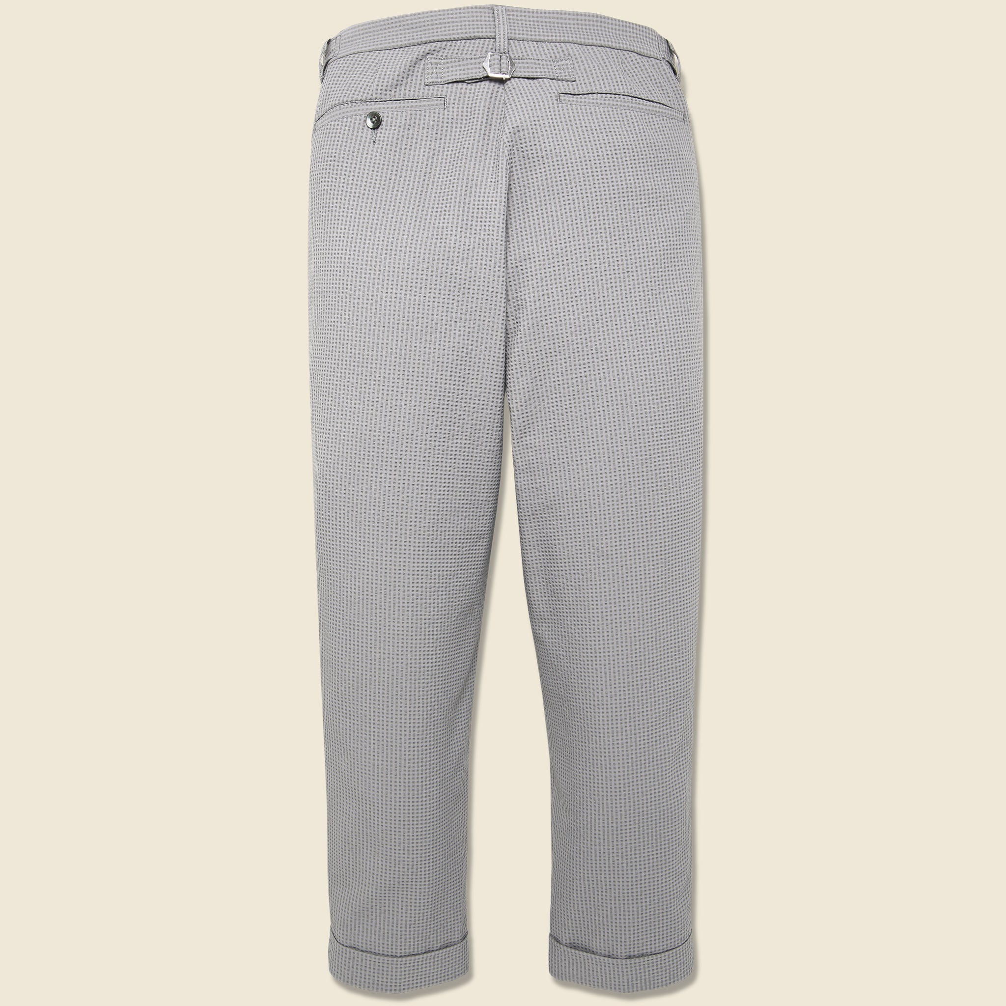 BEAMS+, Ankle-Cut Seersucker Ivy Trousers - Grey Stripe