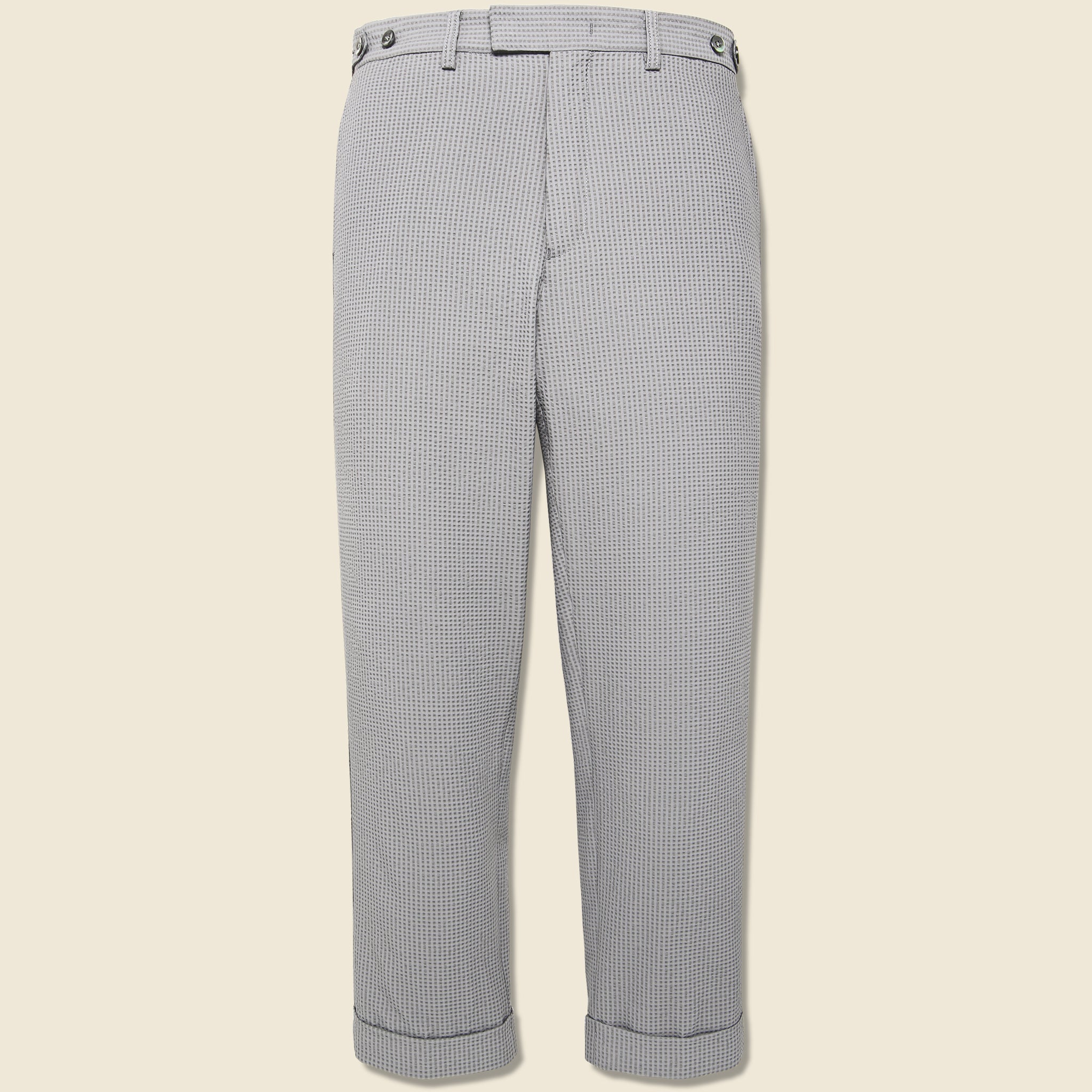 BEAMS+, Ankle-Cut Seersucker Ivy Trousers - Grey Stripe