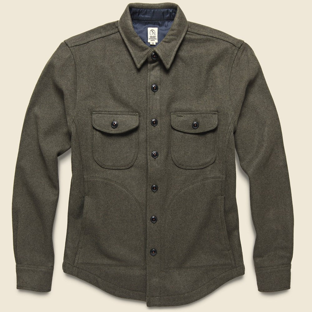 KATO, Anvil Shirt Jacket - Green Melton