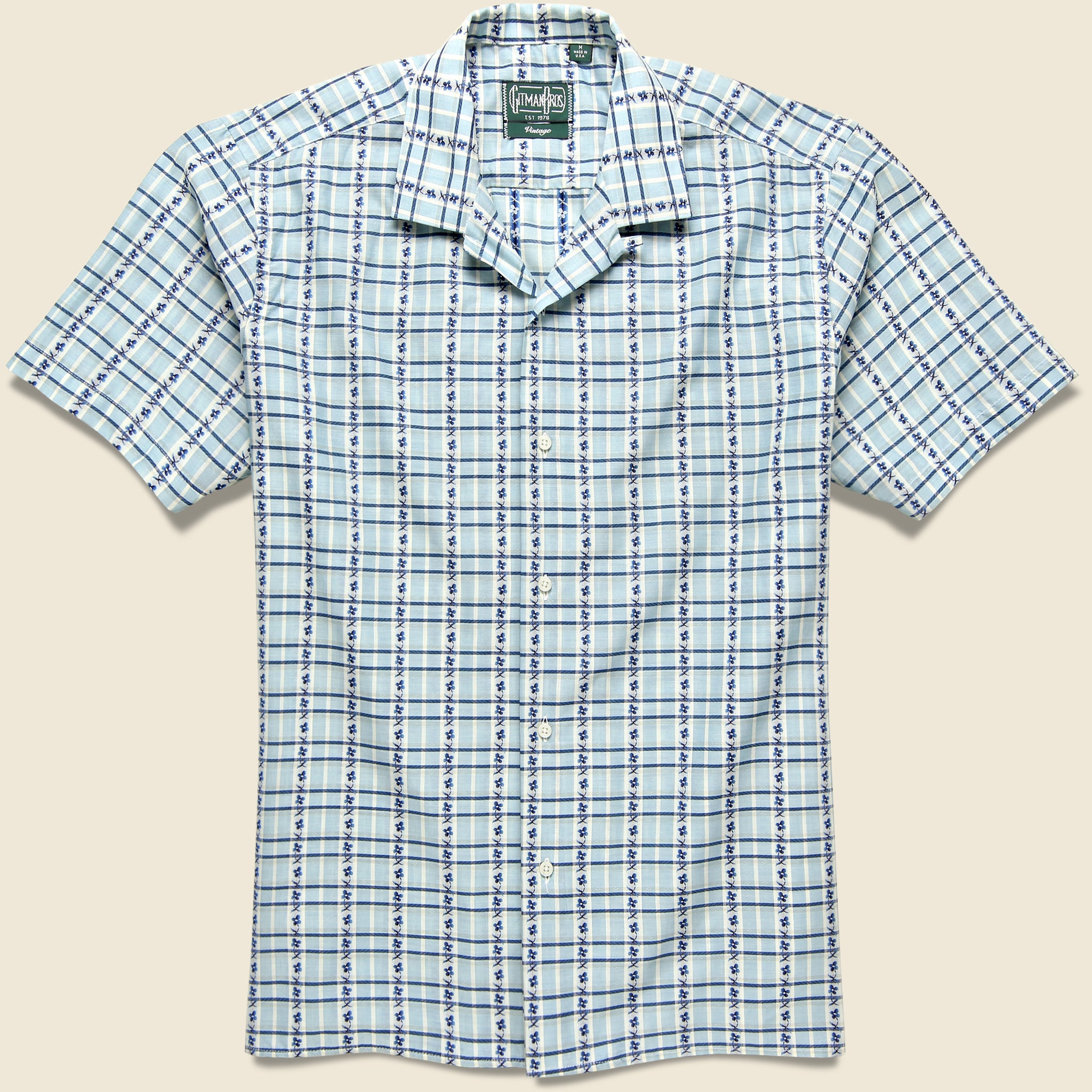 Gitman Vintage, Archive Summer Jacquard Camp Shirt - Blue