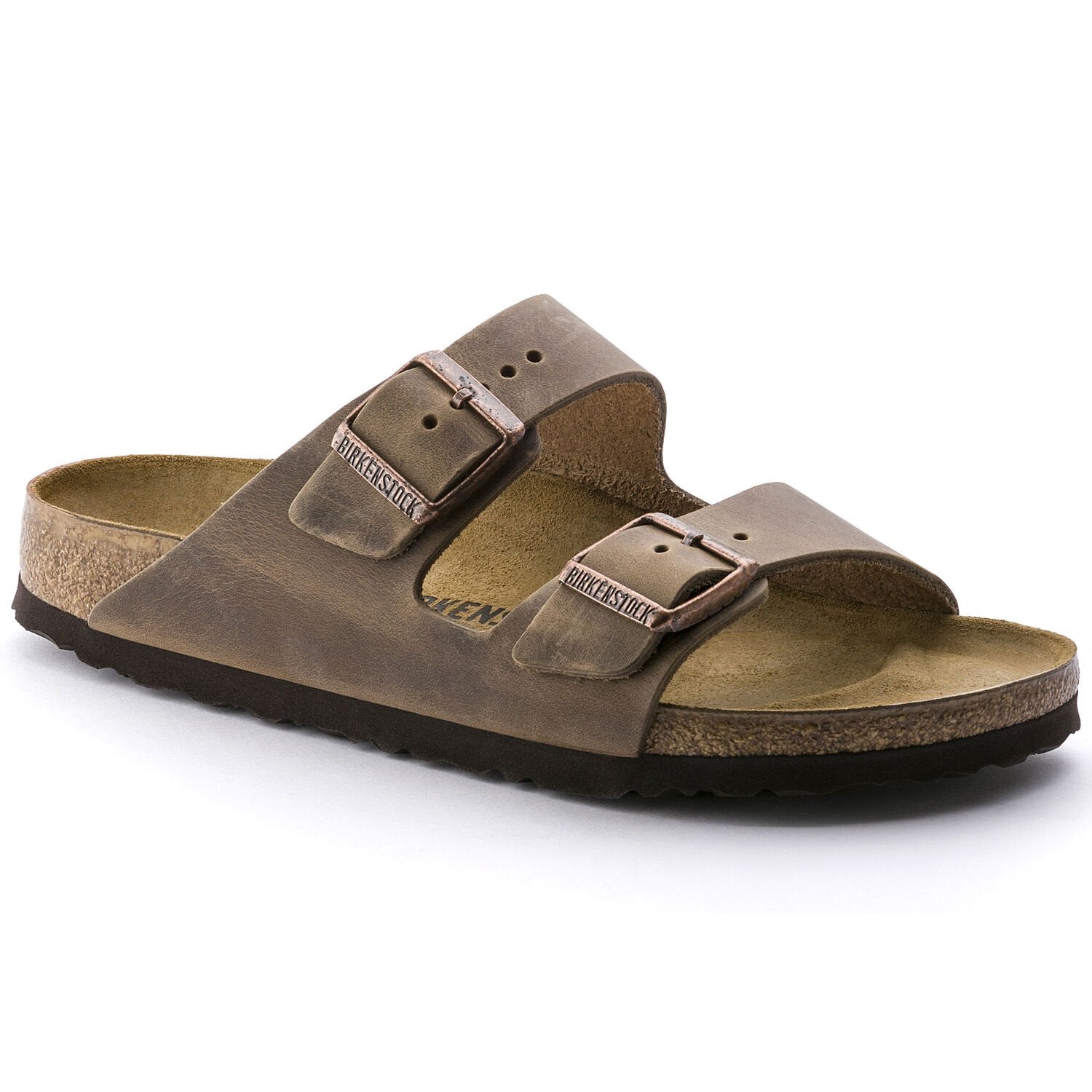 Birkenstock, Arizona Cork Tobacco Brown Oiled Leather Sandal- Regular/Wide