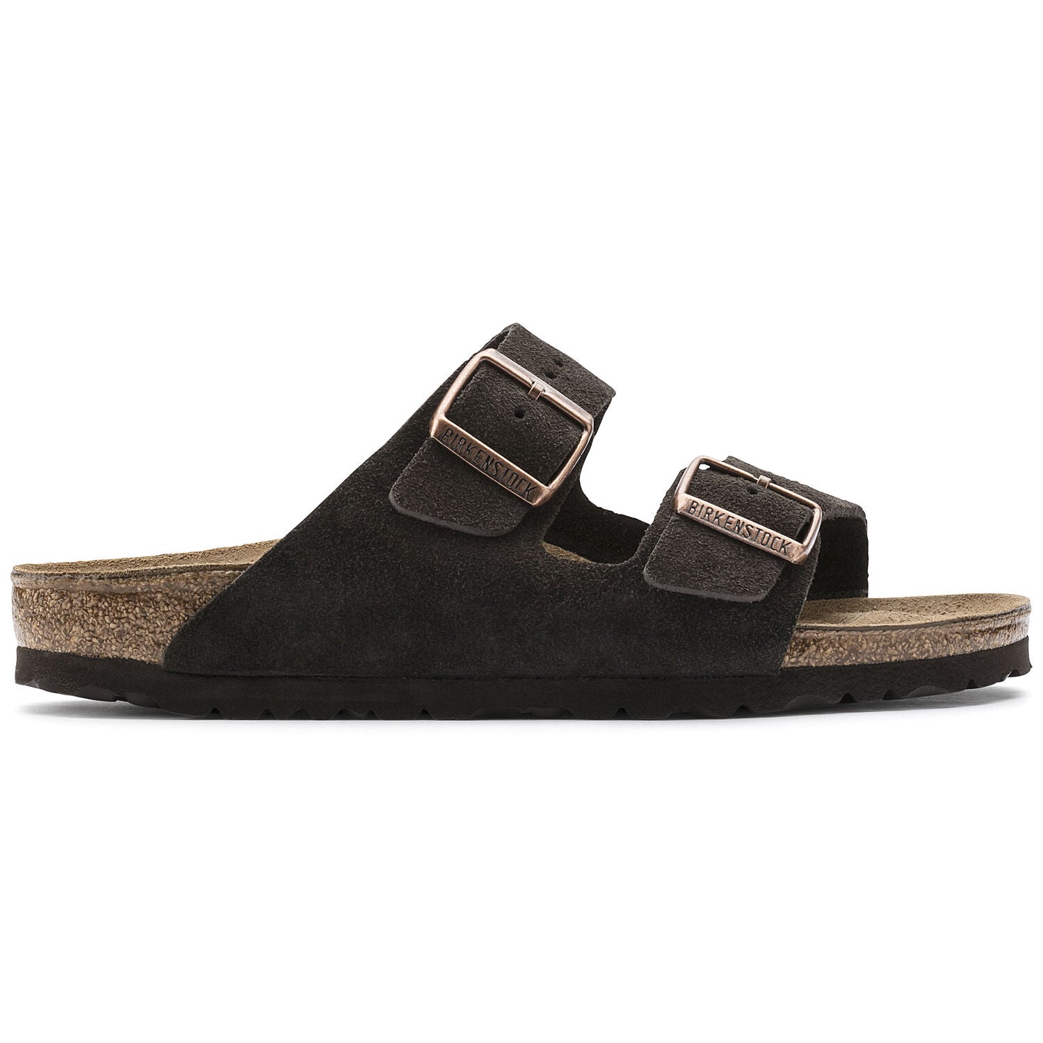 Birkenstock, Arizona Mocha Suede Leather Sandal- Regular/Wide