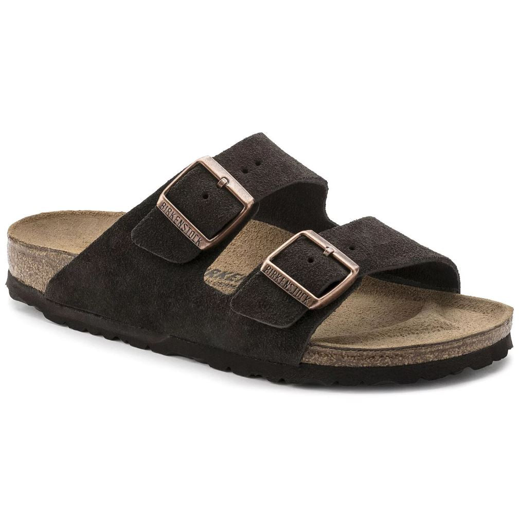 Birkenstock, Arizona Mocha Suede Leather Sandal- Regular/Wide