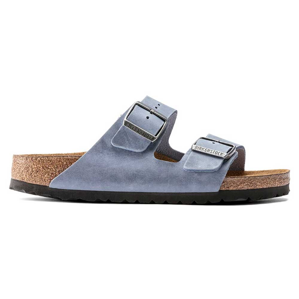 Birkenstock, Arizona SFB Oil Leather Sandal - Dusty Blue - Regular/Wide