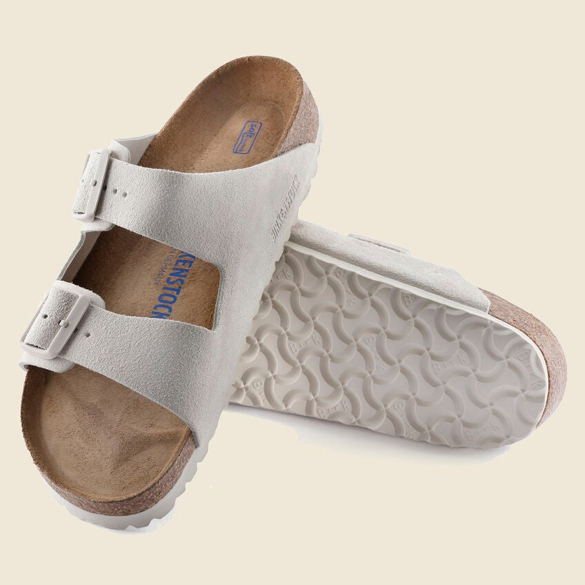 Birkenstock, Arizona Soft Footbed - Antique White Suede