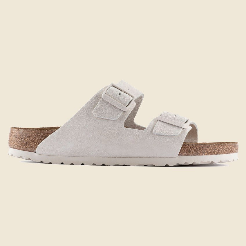 Birkenstock, Arizona Soft Footbed - Antique White Suede