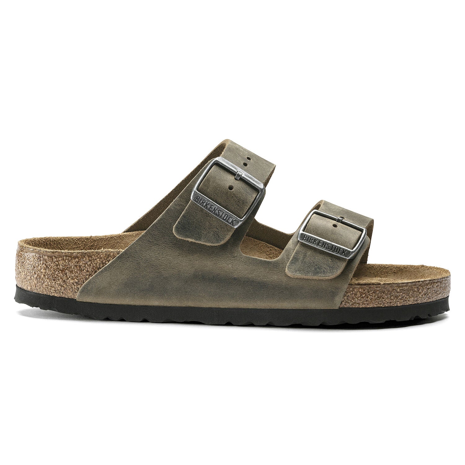 Birkenstock, Arizona Soft Footbed Faded Khaki Oiled Nubuck Leather- Regular/Wide