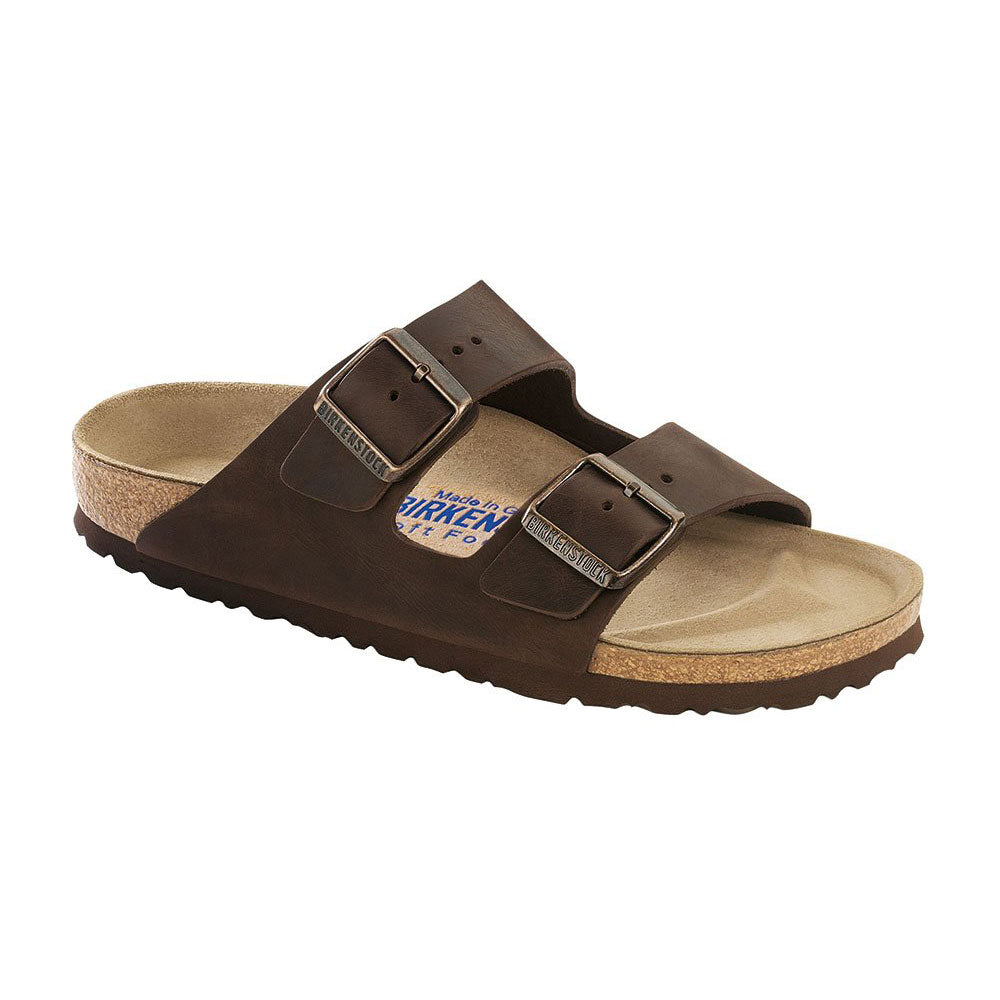 Birkenstock, Arizona Soft Footbed Habana Dark Brown Oiled Leather Sandal- Regular/Wide