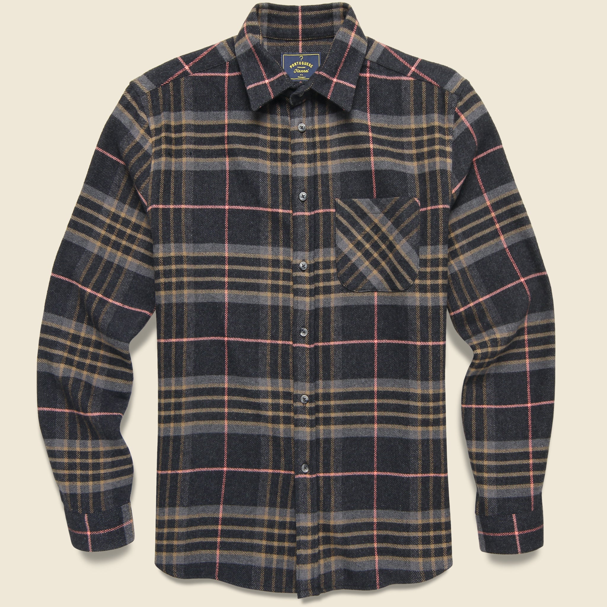 Portuguese Flannel, Arquive 72 Shirt - Black/Pink