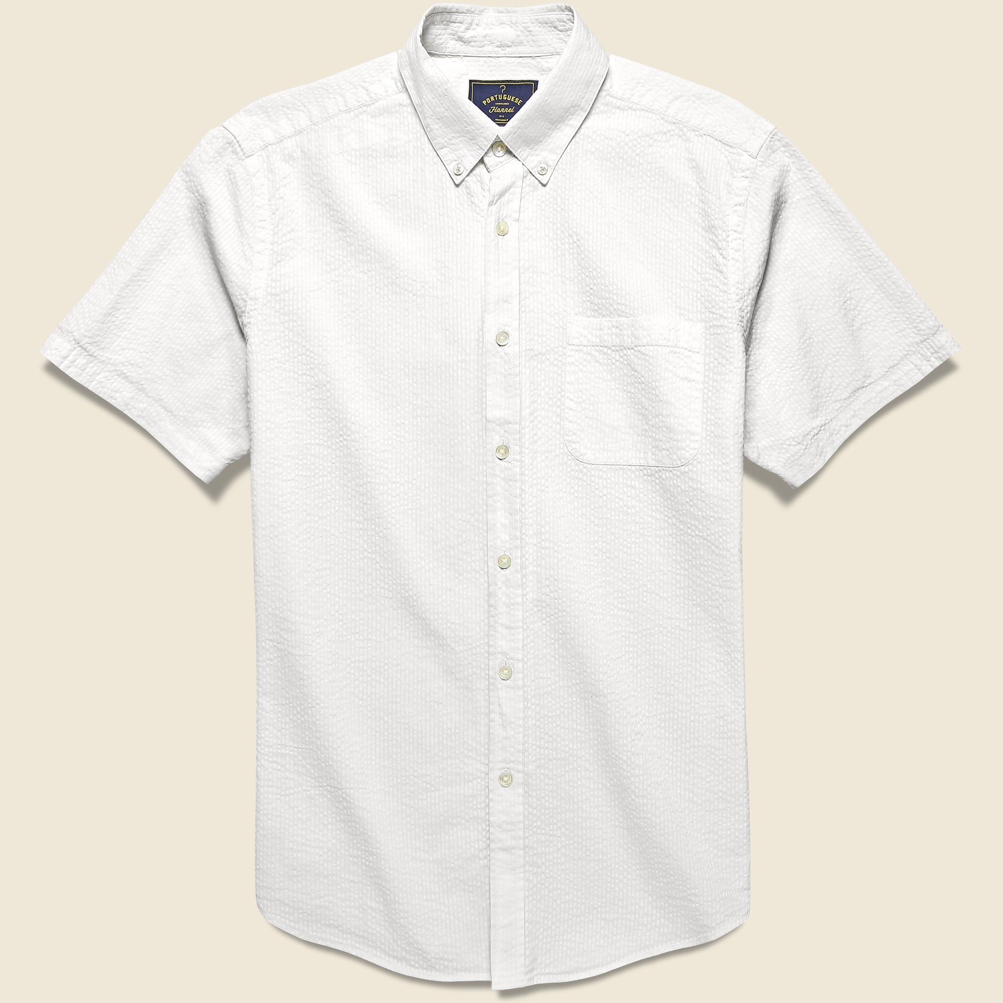 Portuguese Flannel, Atlantico Seersucker Shirt - White