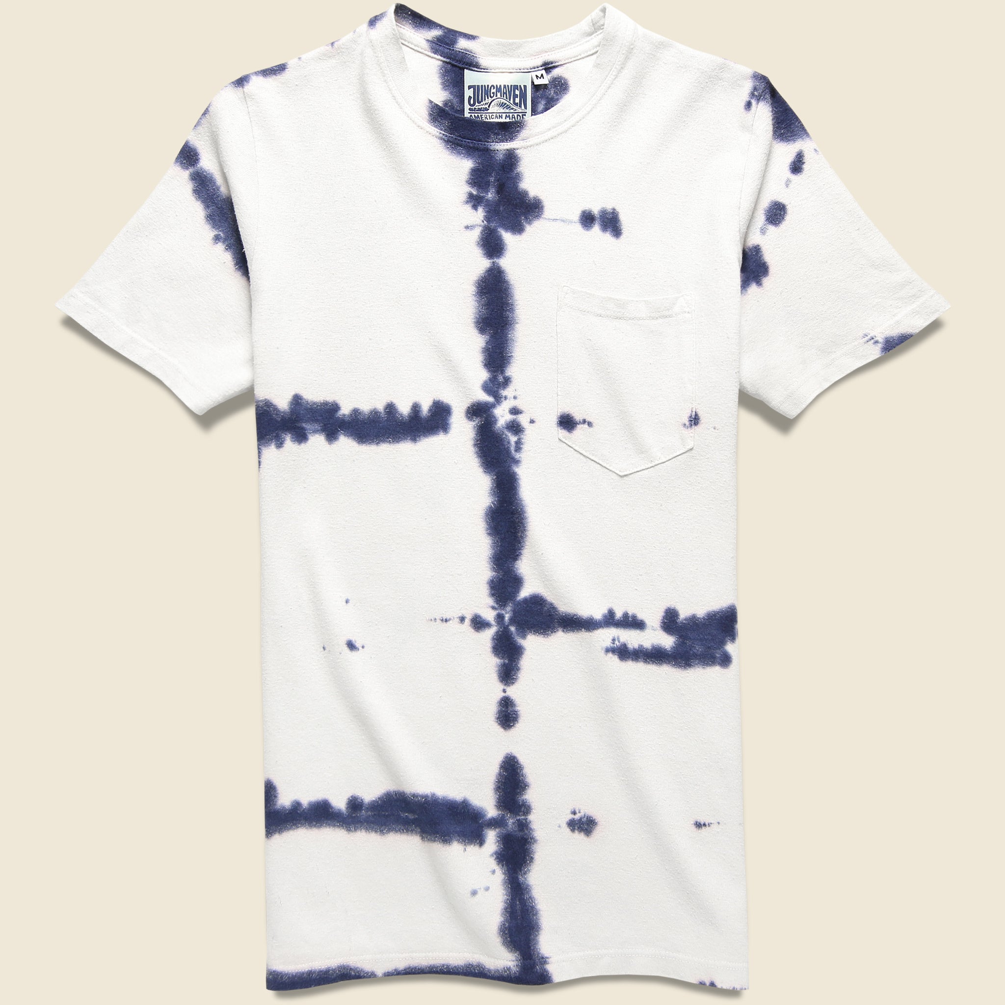 Jungmaven, Baja Pocket Tee - Indigo Shibori Tie Dye