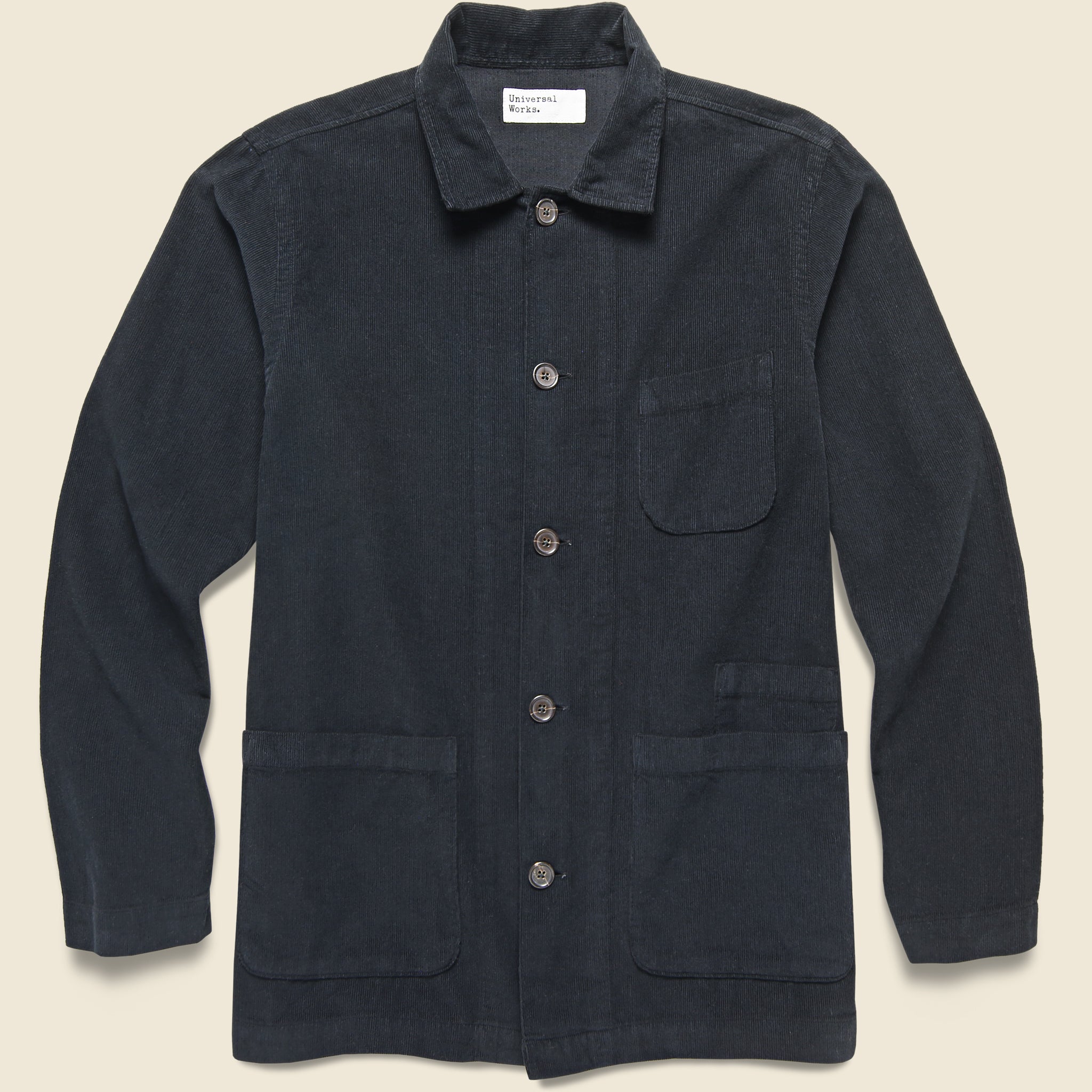 Universal Works, Bakers Overshirt - Black Fine Cord