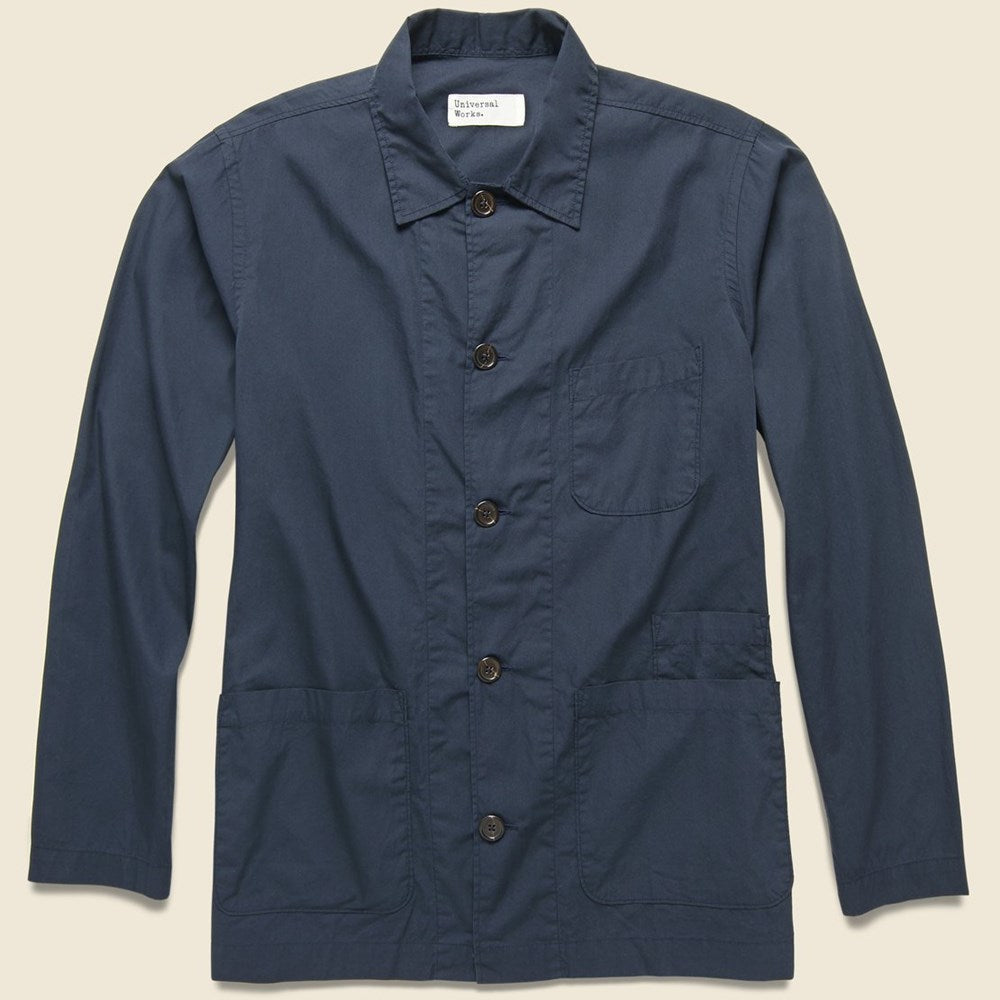 Universal Works, Bakers Poplin Overshirt - Navy