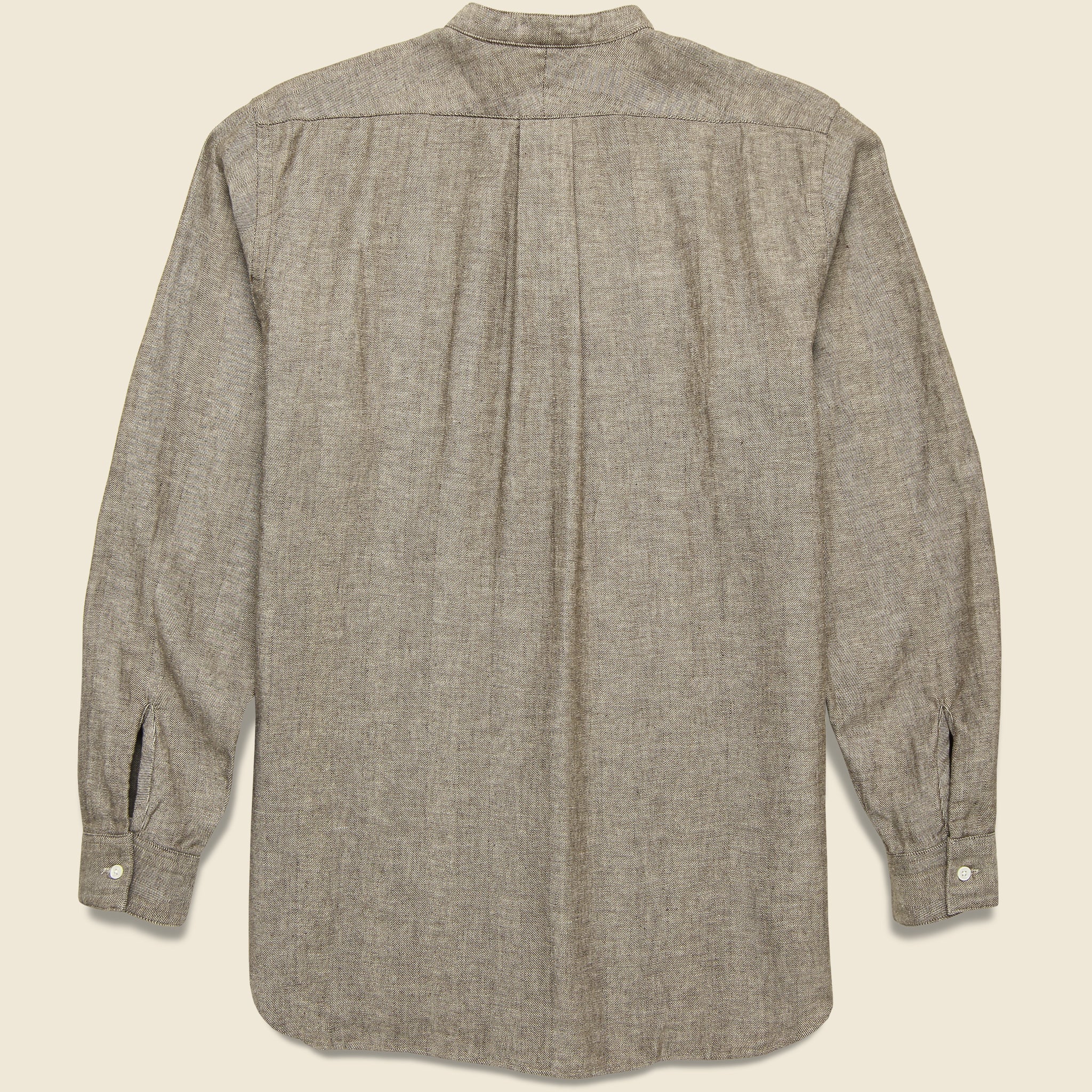 BEAMS+, Band Collar Herringbone Pullover - Brown