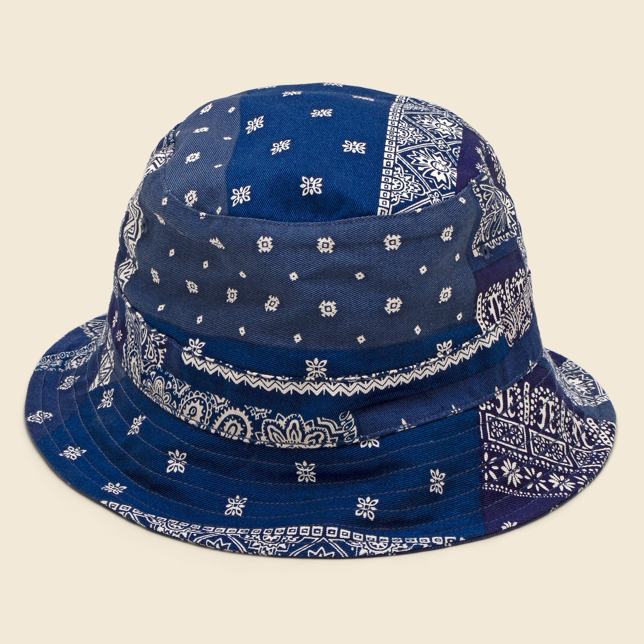 Universal Works, Bandana Bucket Hat - Indigo/Black