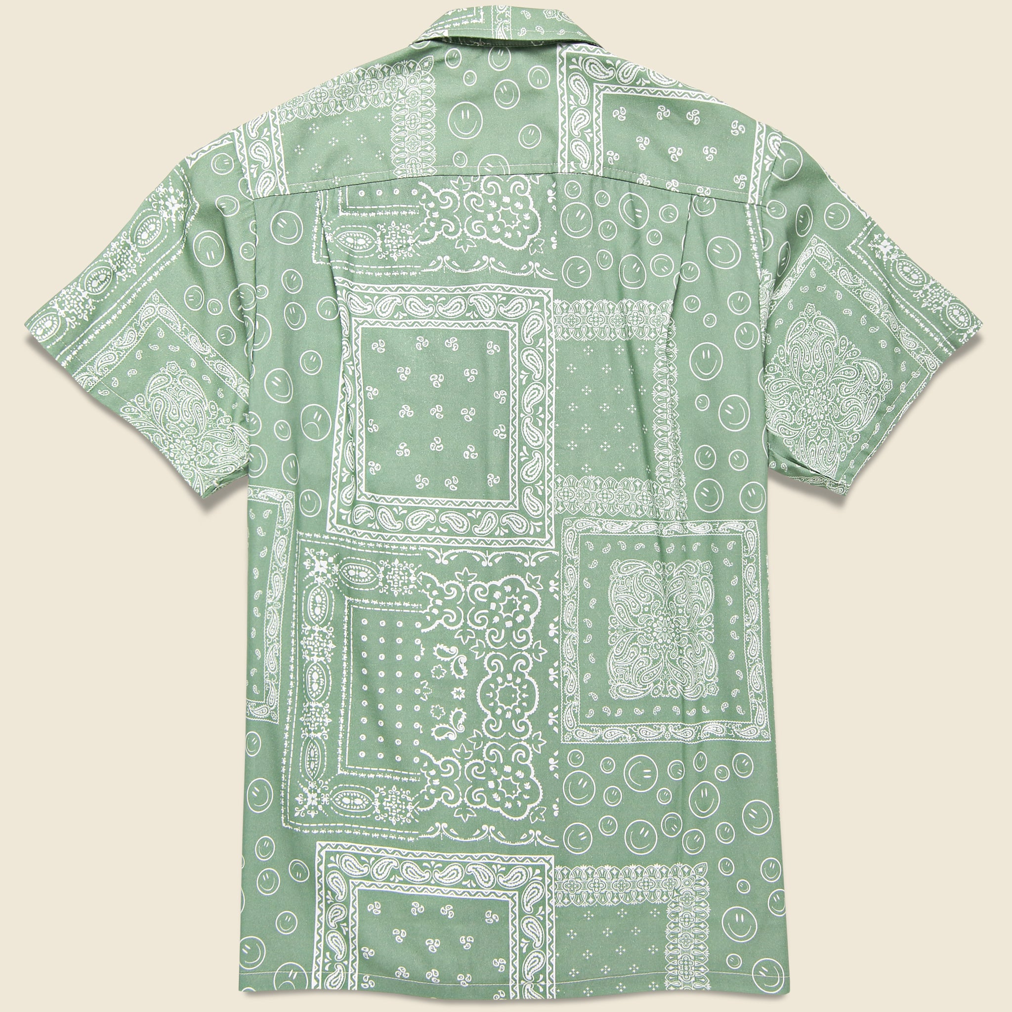 Bather, Bandana Print Camp Shirt - Sage