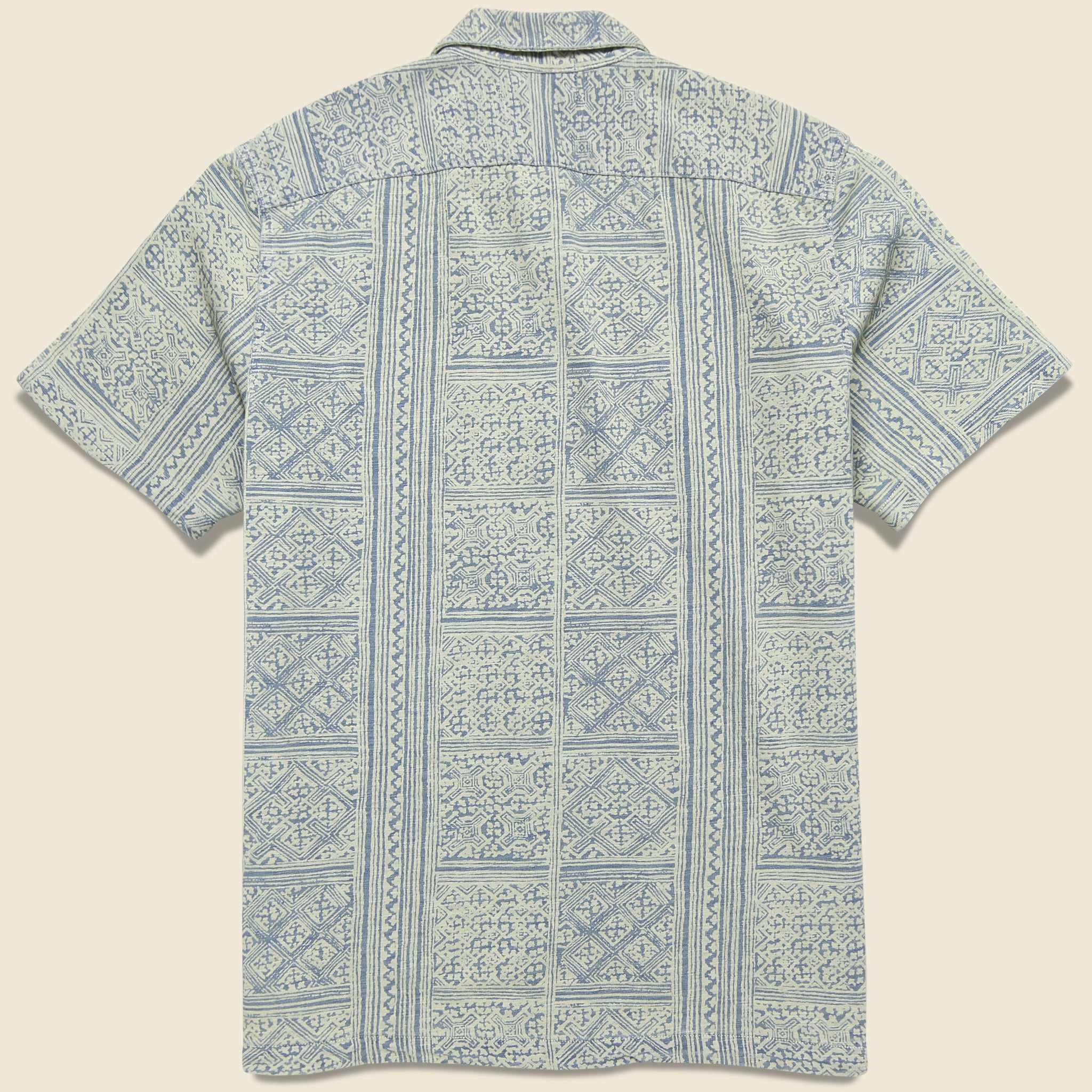 RRL, Bandana Print Jersey Camp Shirt - Indigo/Cream