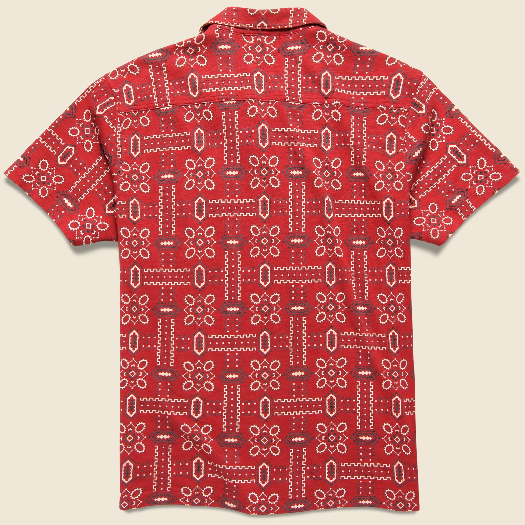 RRL, Bandana Print Knit Camp Shirt - Red/Multi