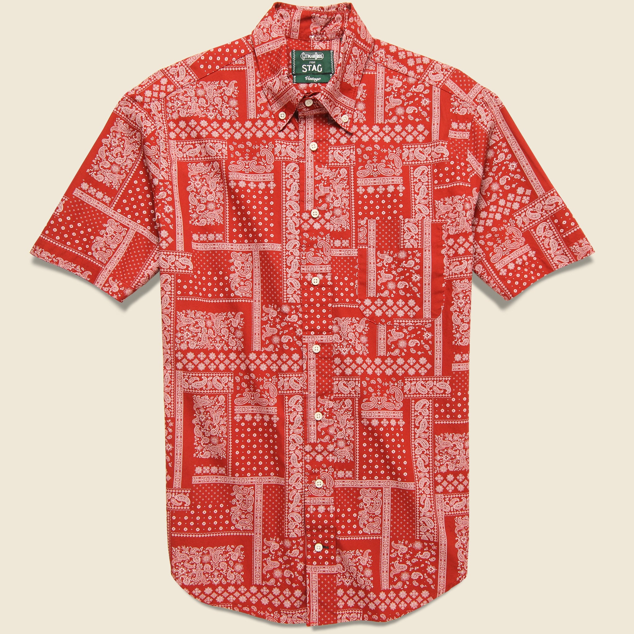 Gitman Vintage, Bandana Print Shirt - Red