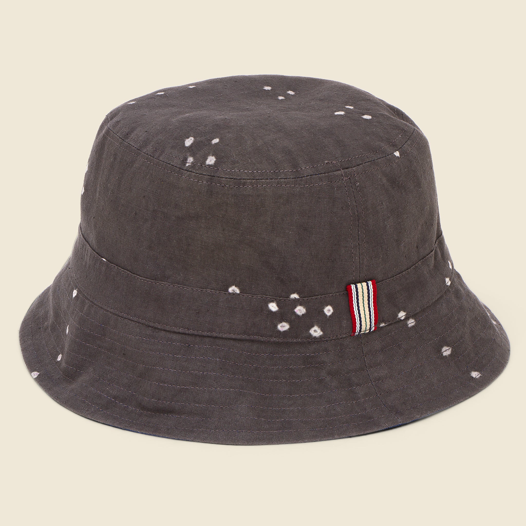 Kardo, Bandhani Reversible Bucket Hat - Indigo/Charcoal Dot