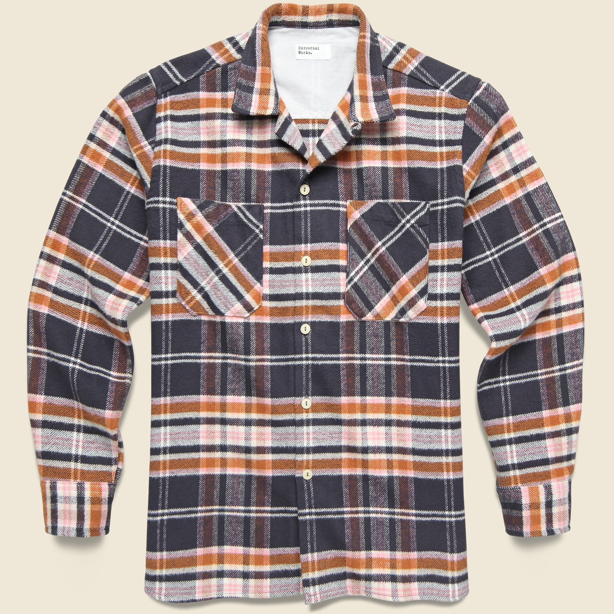 Universal Works, Barrow Brushed Flannel Workshirt - Grey Check