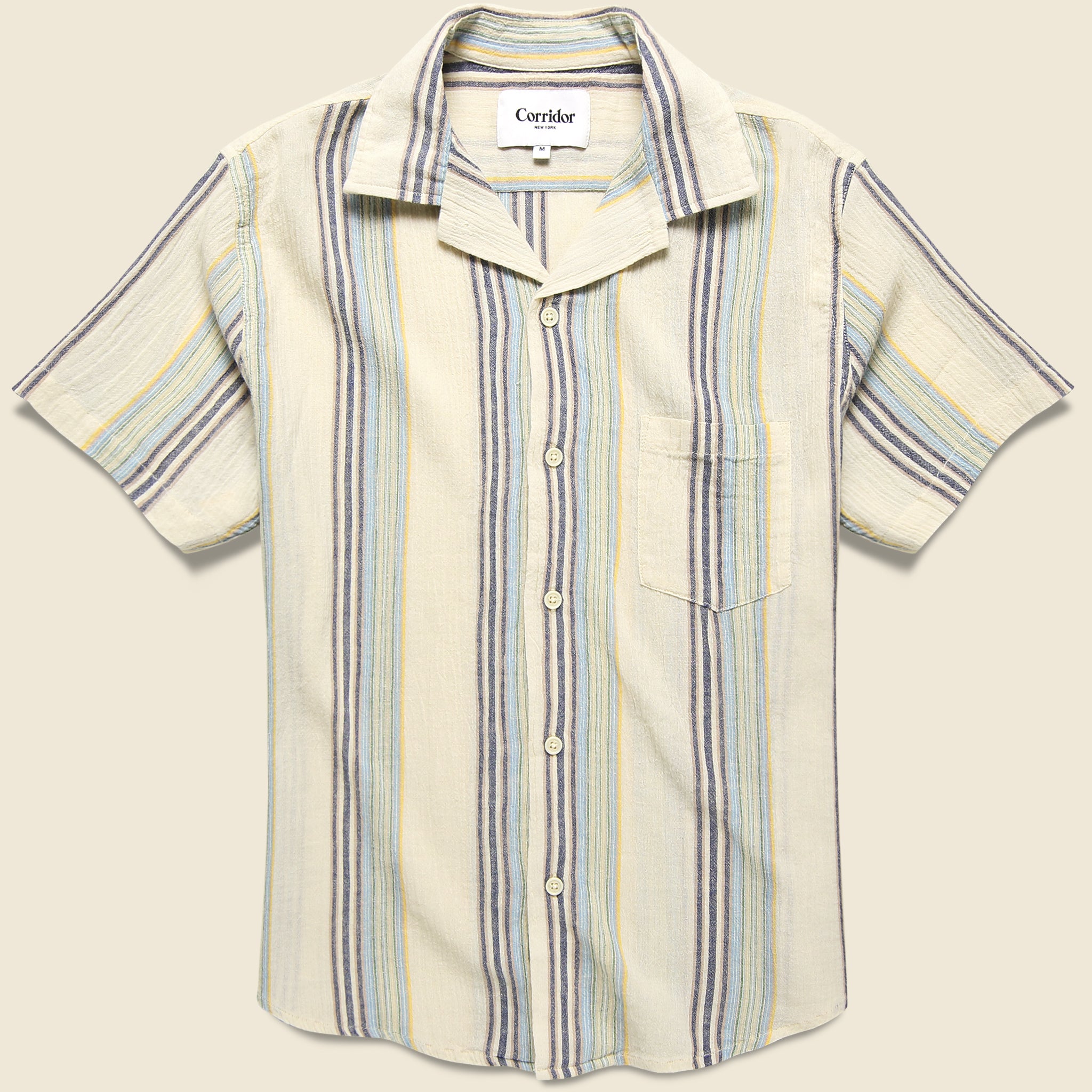 Corridor, Beachside Stripe Shirt - Blue Multi/Cream